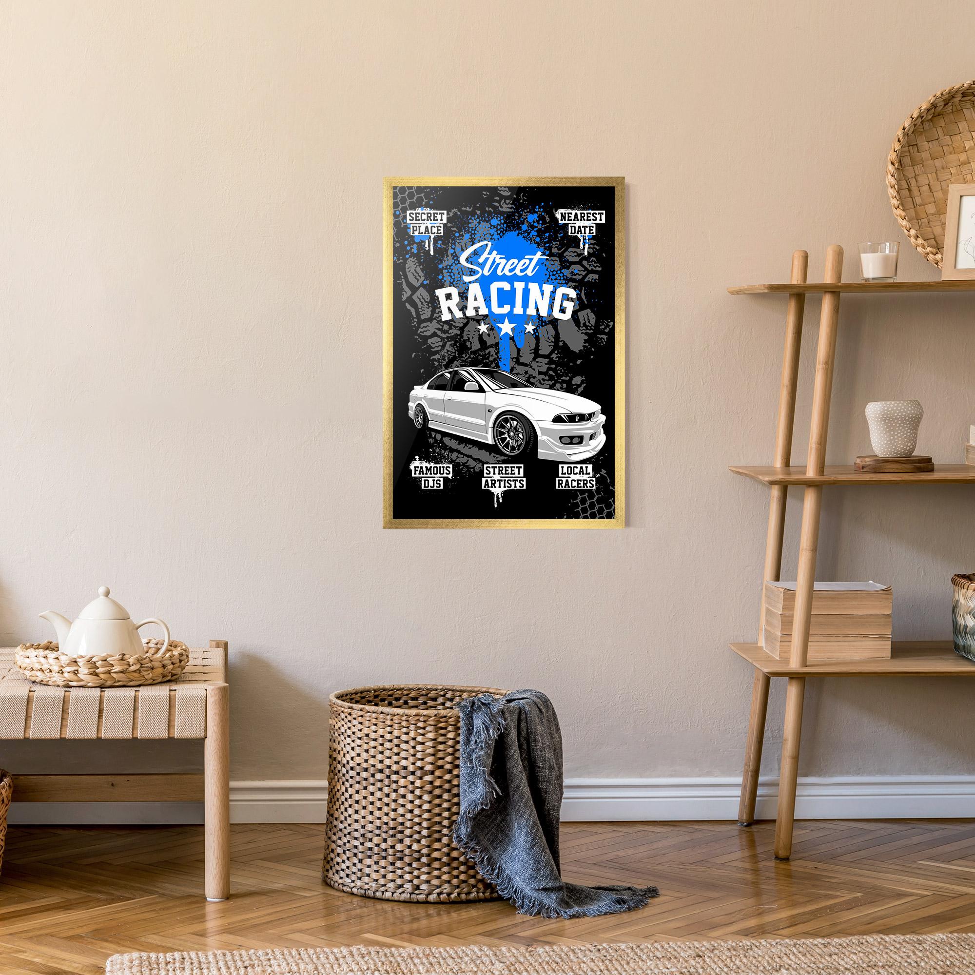 Gerahmte Poster Street Racing Art mockup 9