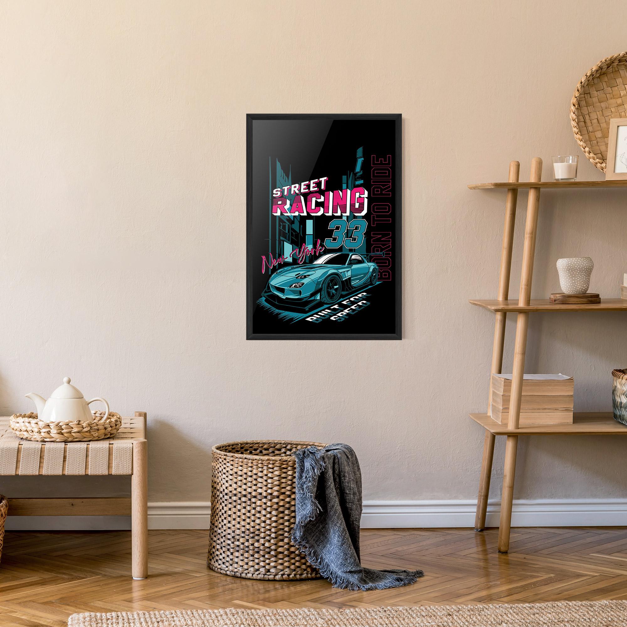 Gerahmte Poster Blue Born To Ride mockup 9