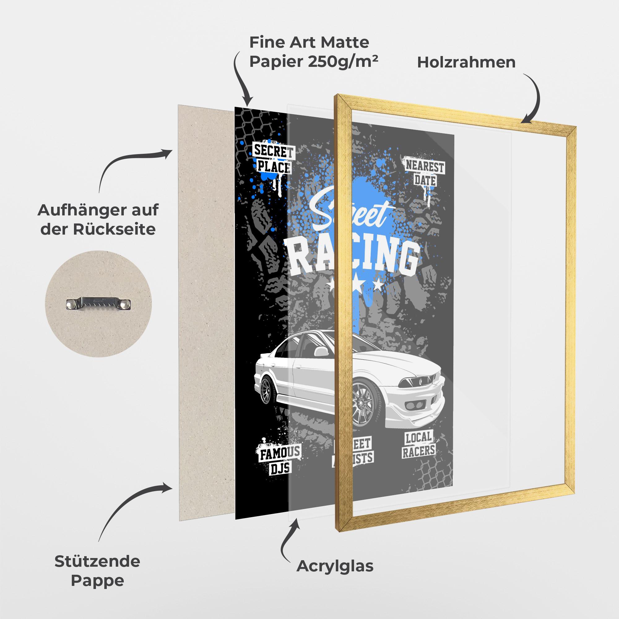 Gerahmte Poster Street Racing Art mockup 1