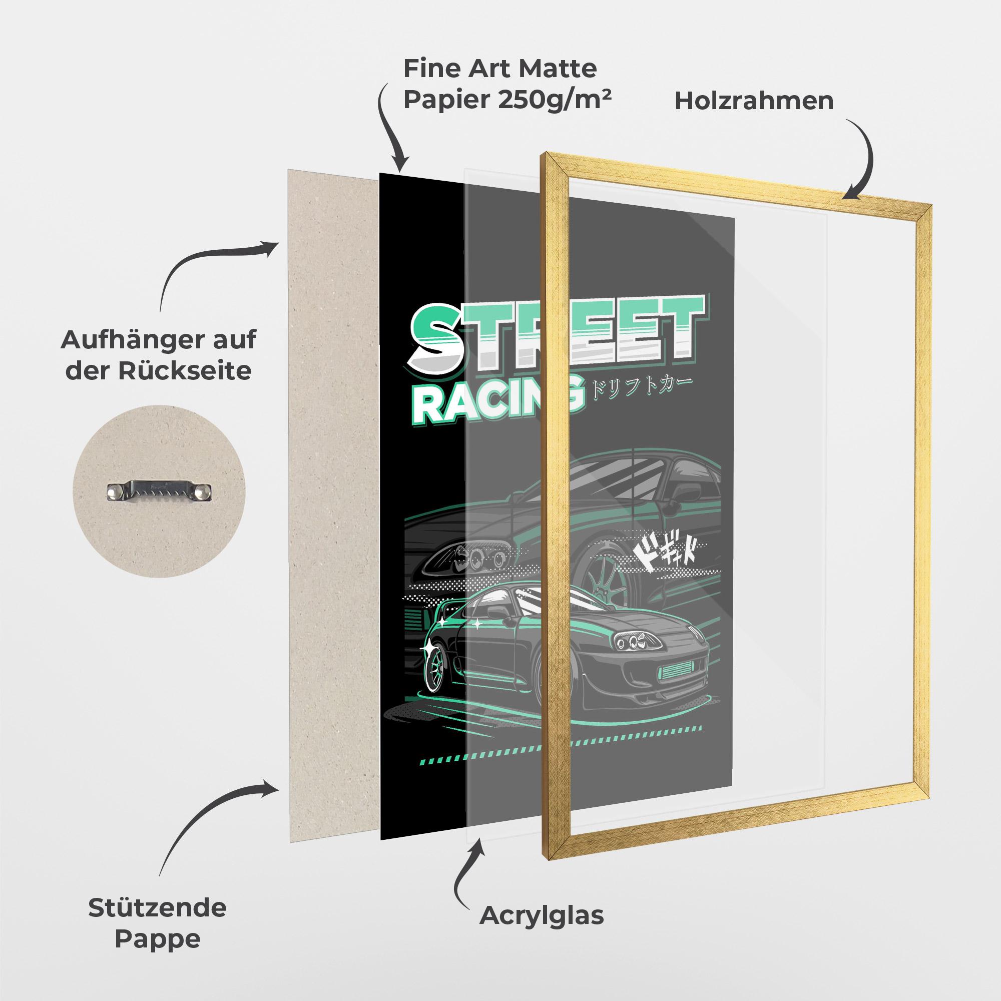 Gerahmte Poster Street Racing mockup 1