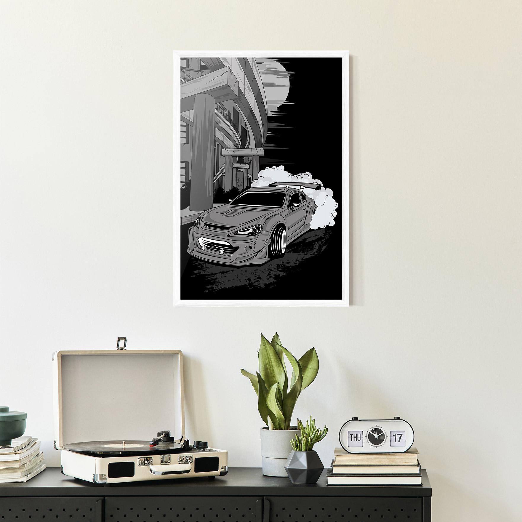 Gerahmte Poster Grey Cool Car mockup 2