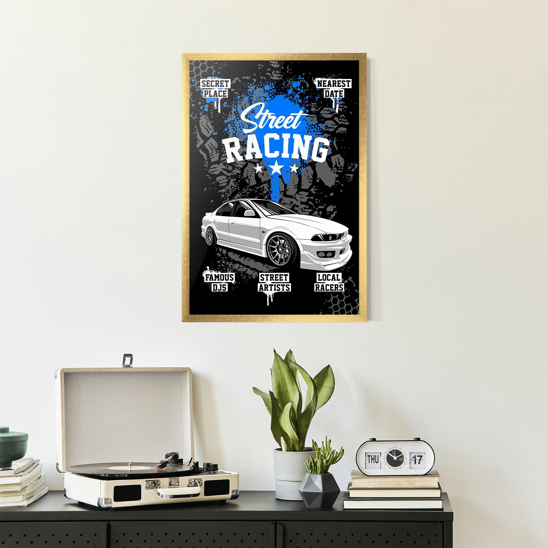 Gerahmte Poster Street Racing Art mockup 2