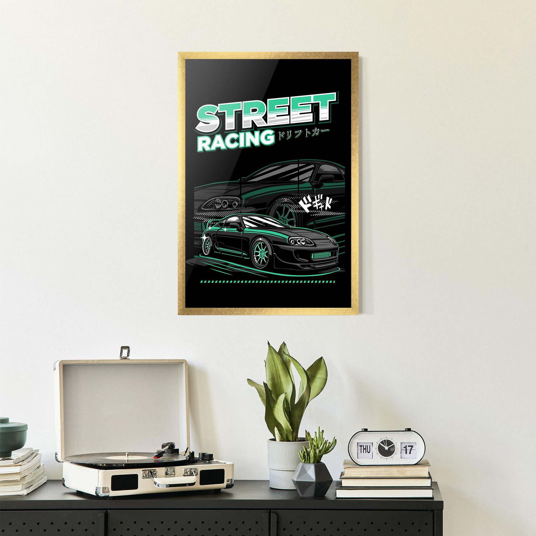 Gerahmte Poster Street Racing mockup 2