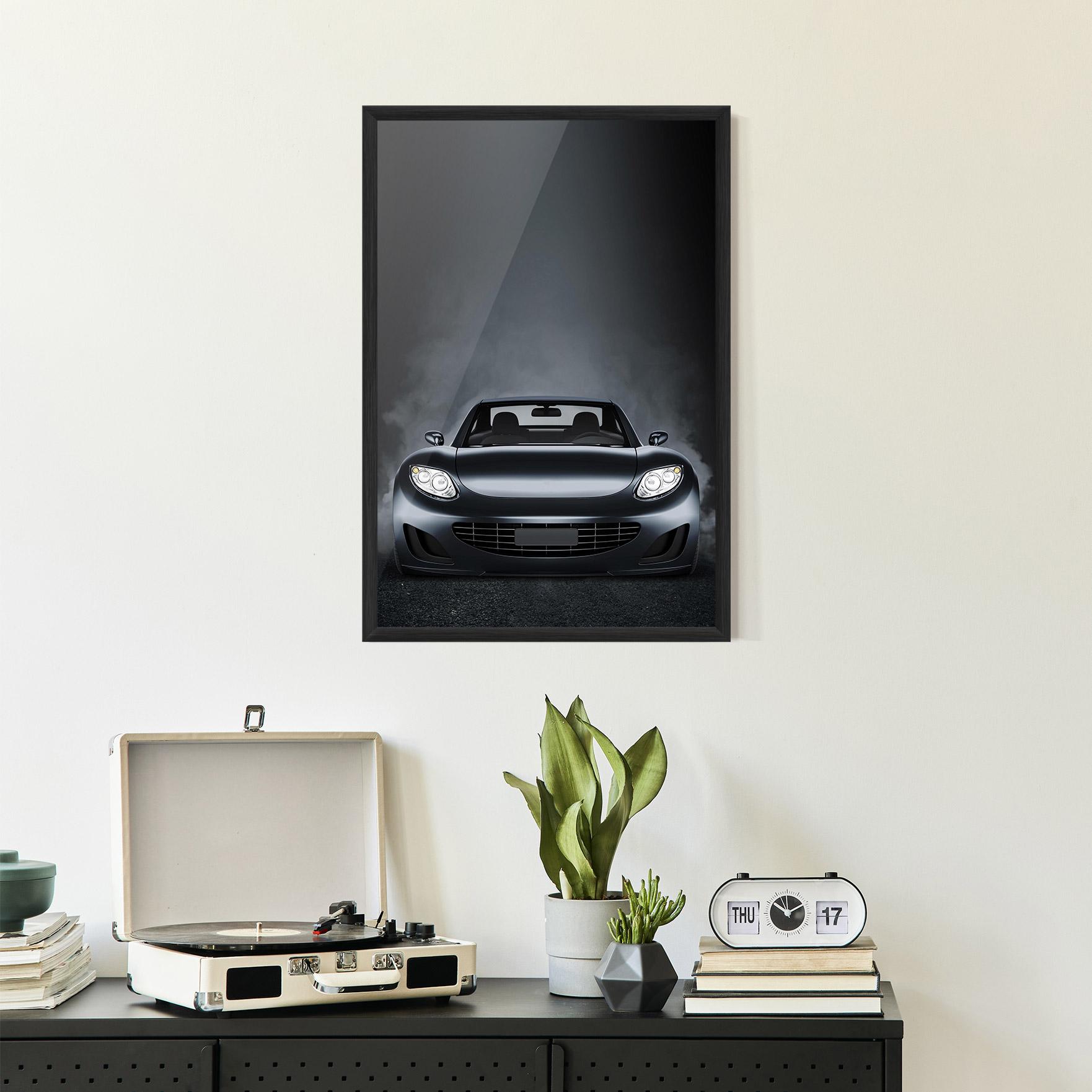 Gerahmte Poster Black Front Car mockup 2