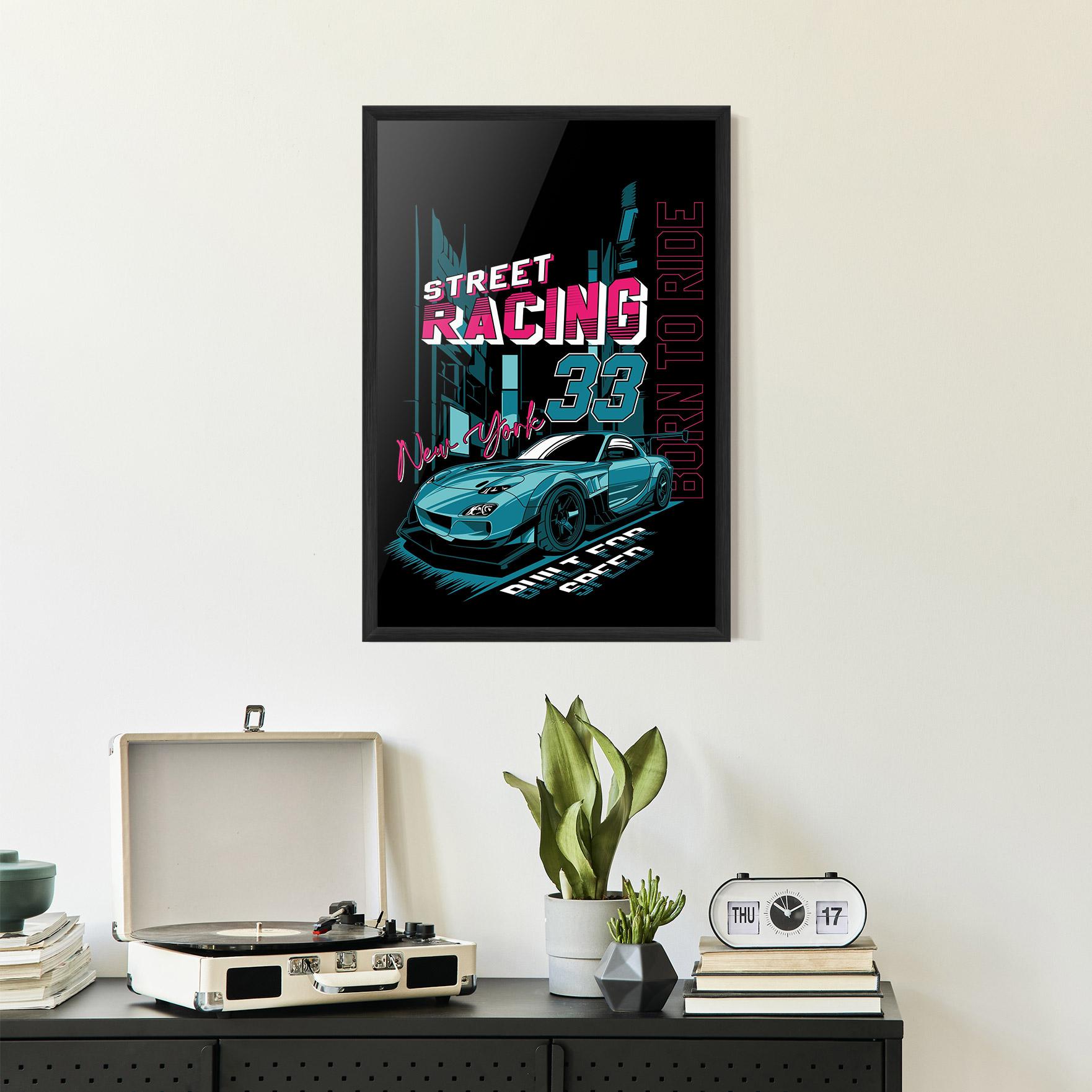 Gerahmte Poster Blue Born To Ride mockup 2