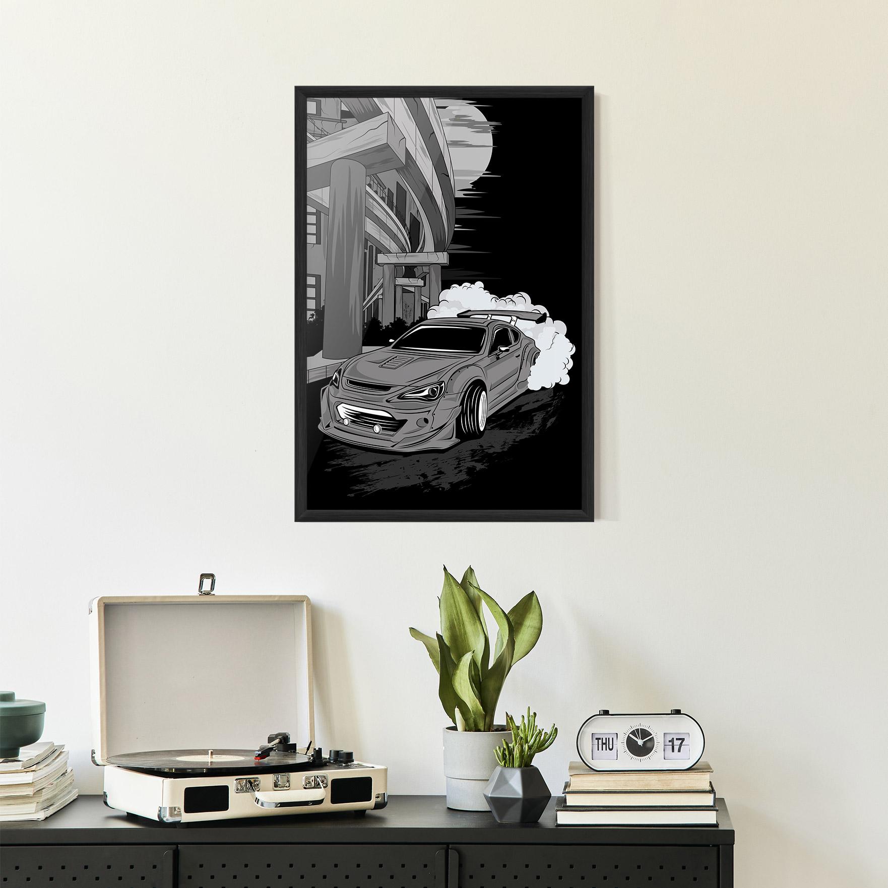 Gerahmte Poster Grey Cool Car mockup 2