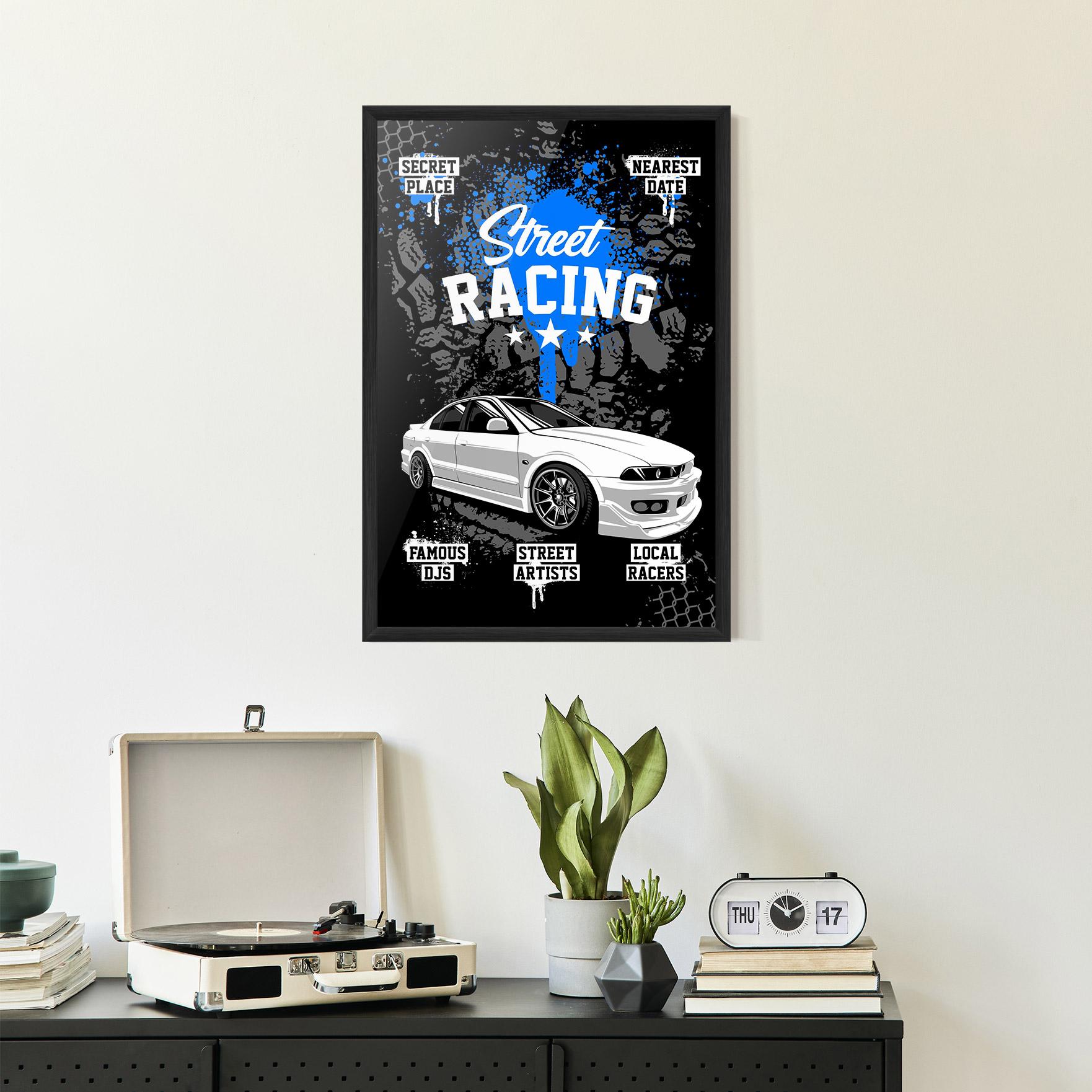 Gerahmte Poster Street Racing Art mockup 2