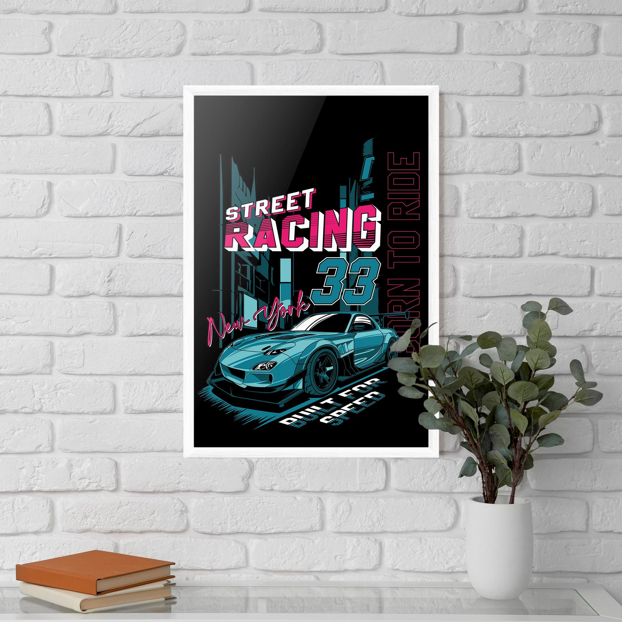 Gerahmte Poster Blue Born To Ride mockup 5
