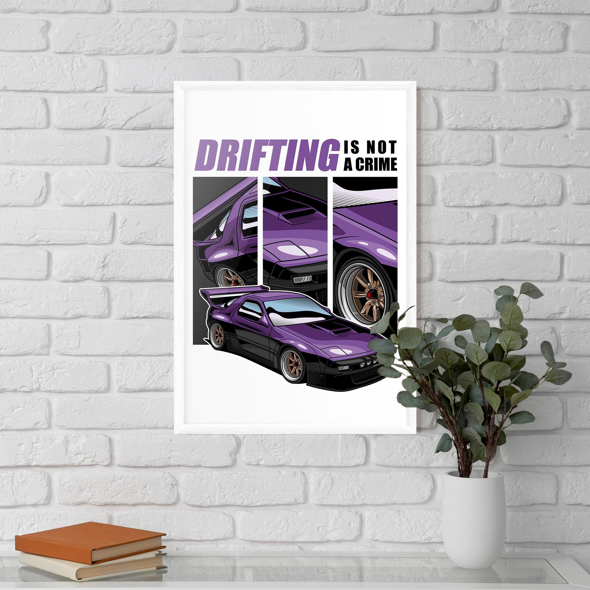 Gerahmte Poster Drift Purple Car mockup 5