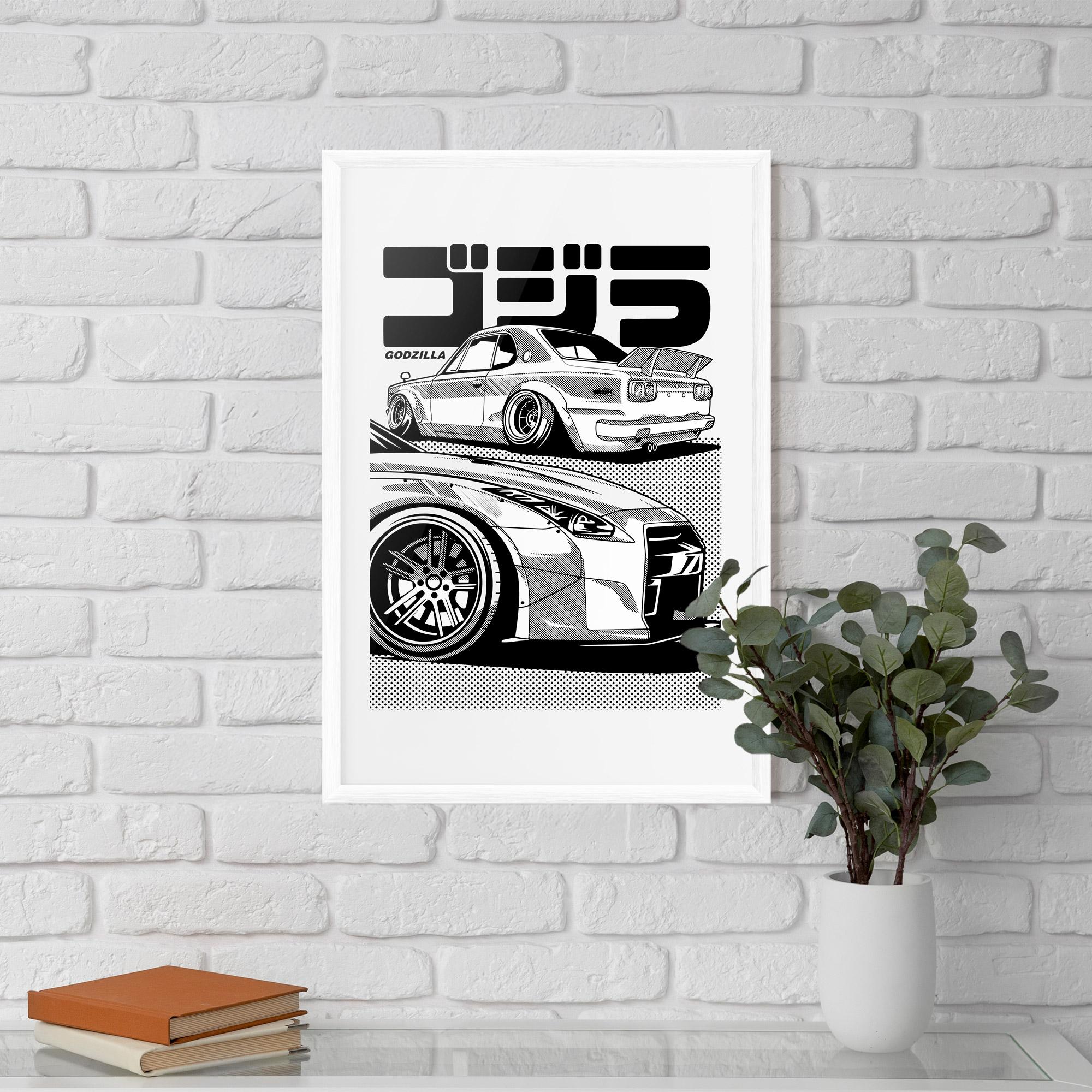 Gerahmte Poster Japanese Car mockup 5