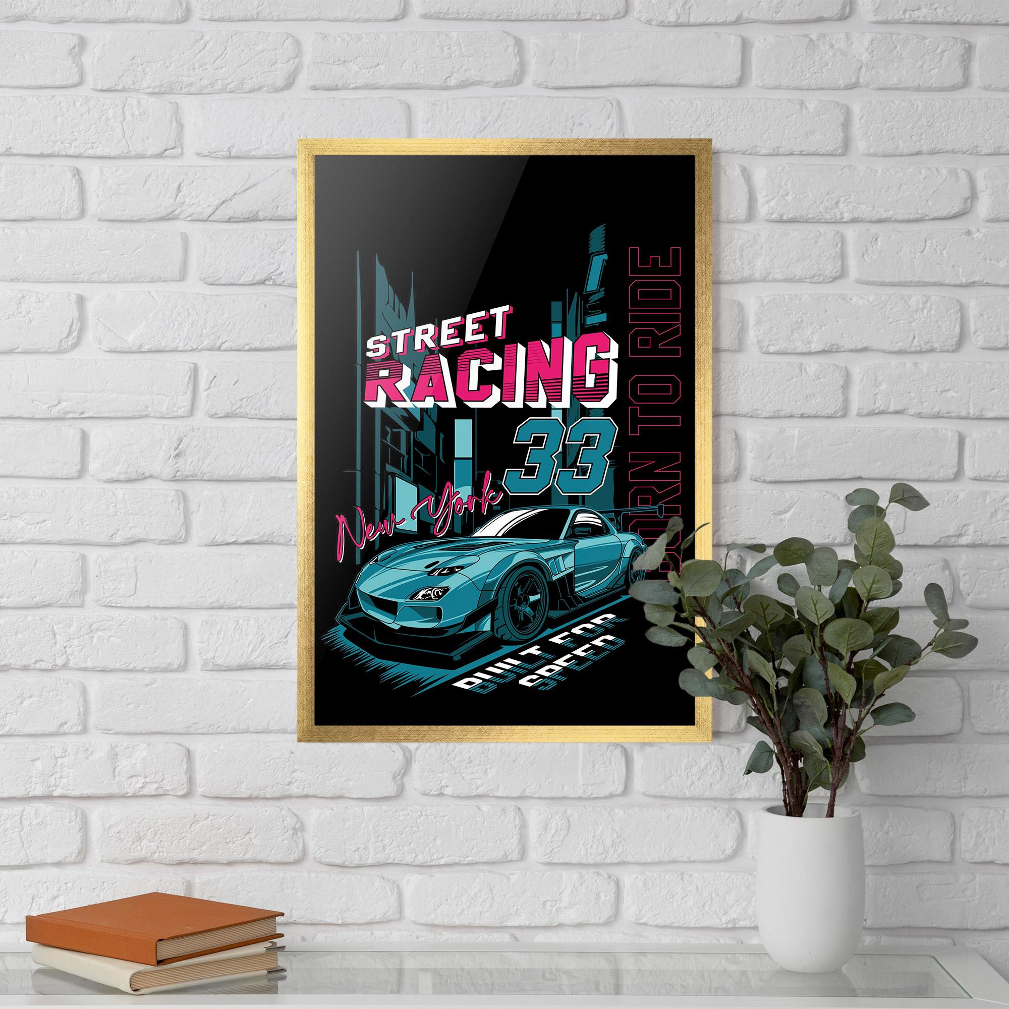 Gerahmte Poster Blue Born To Ride mockup 5