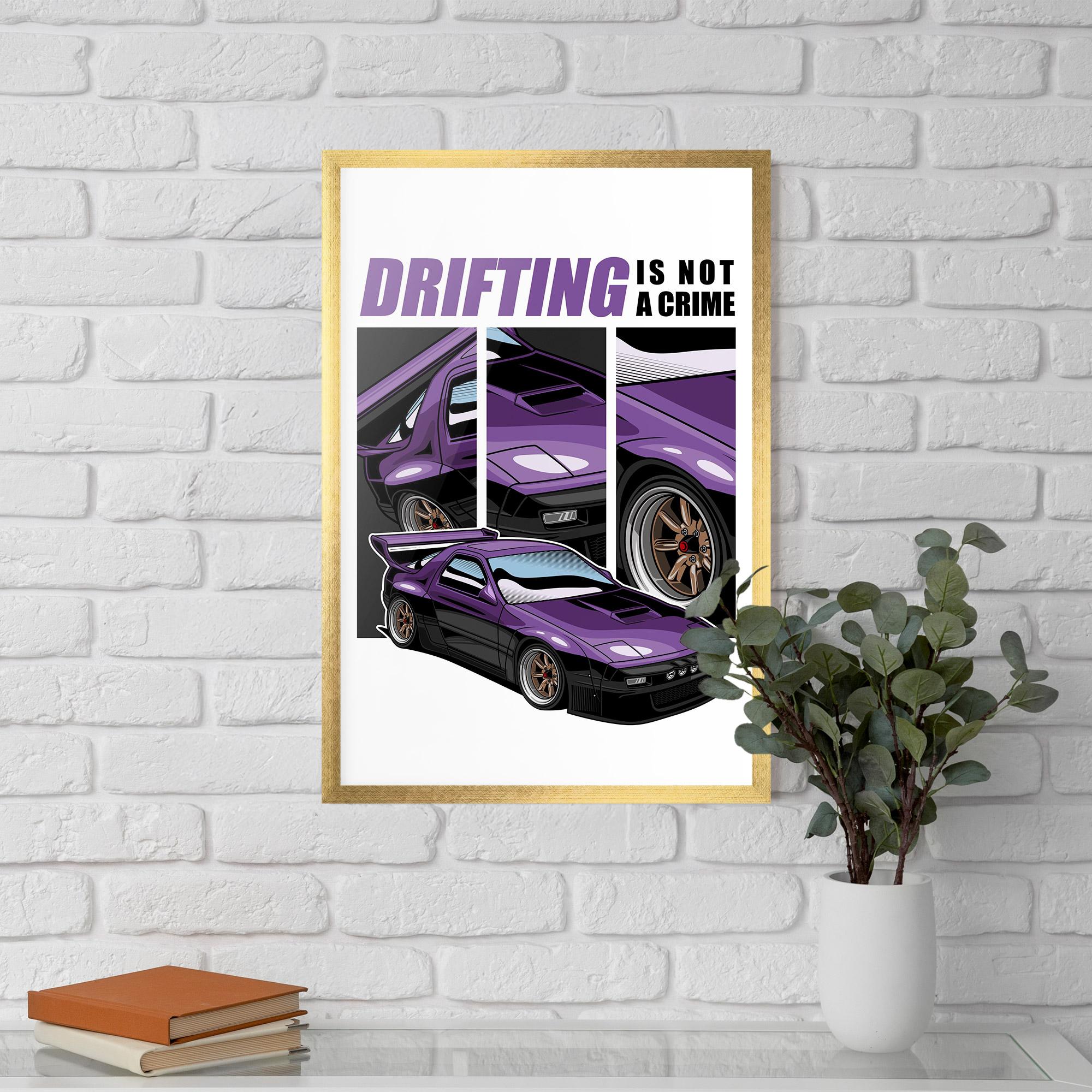 Gerahmte Poster Drift Purple Car mockup 5