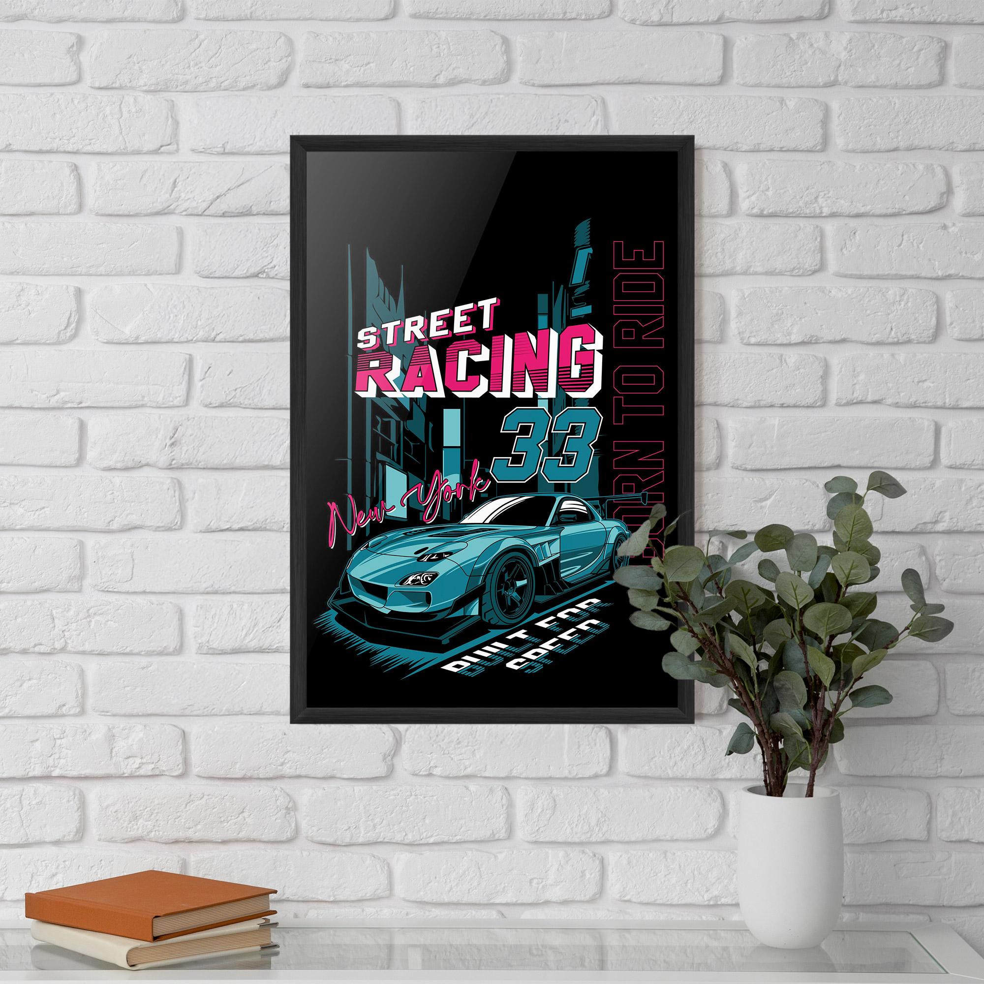 Gerahmte Poster Blue Born To Ride mockup 5