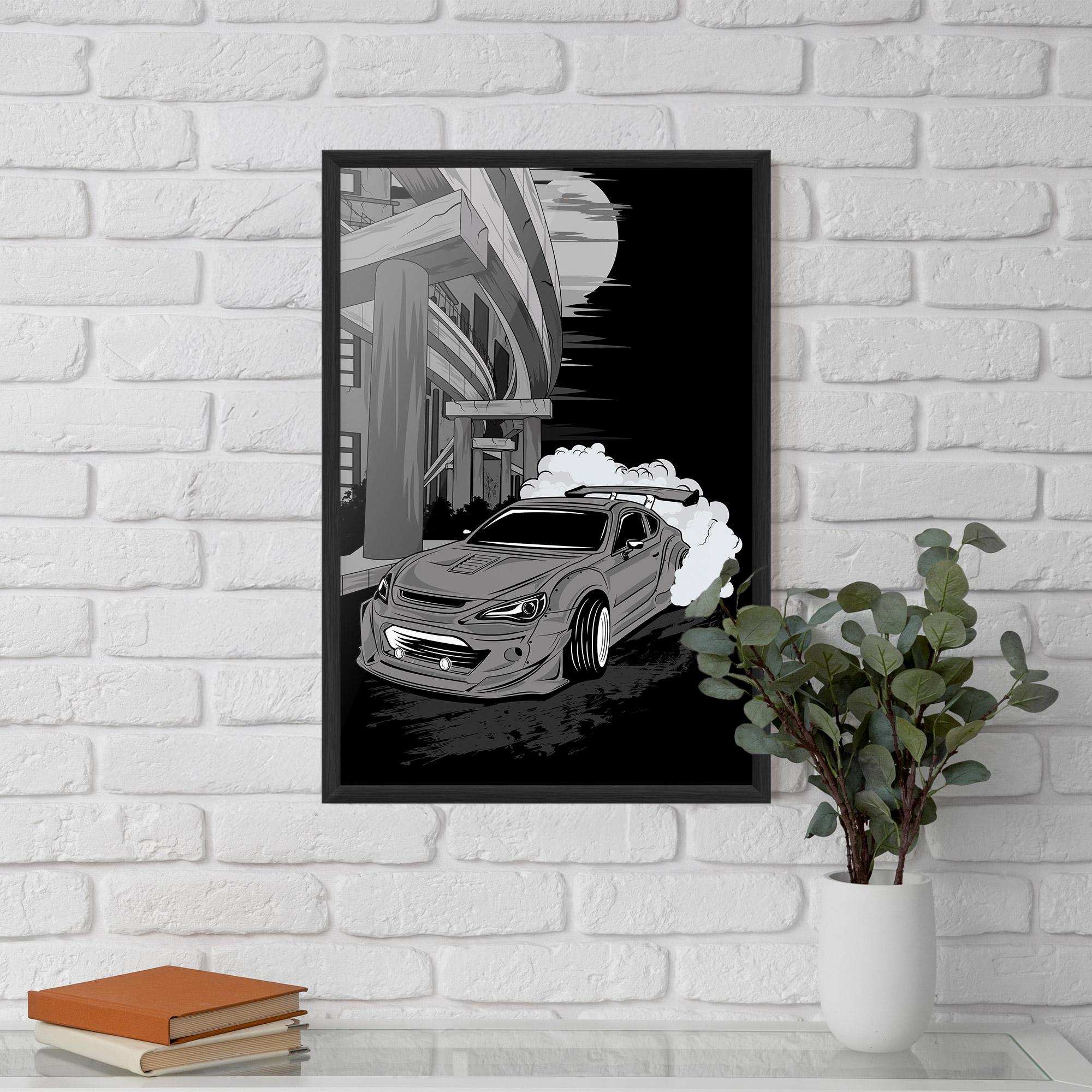 Gerahmte Poster Grey Cool Car mockup 5