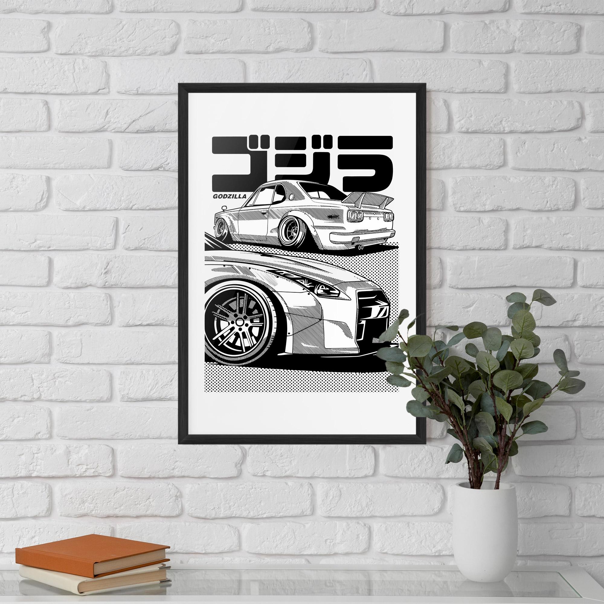 Gerahmte Poster Japanese Car mockup 5