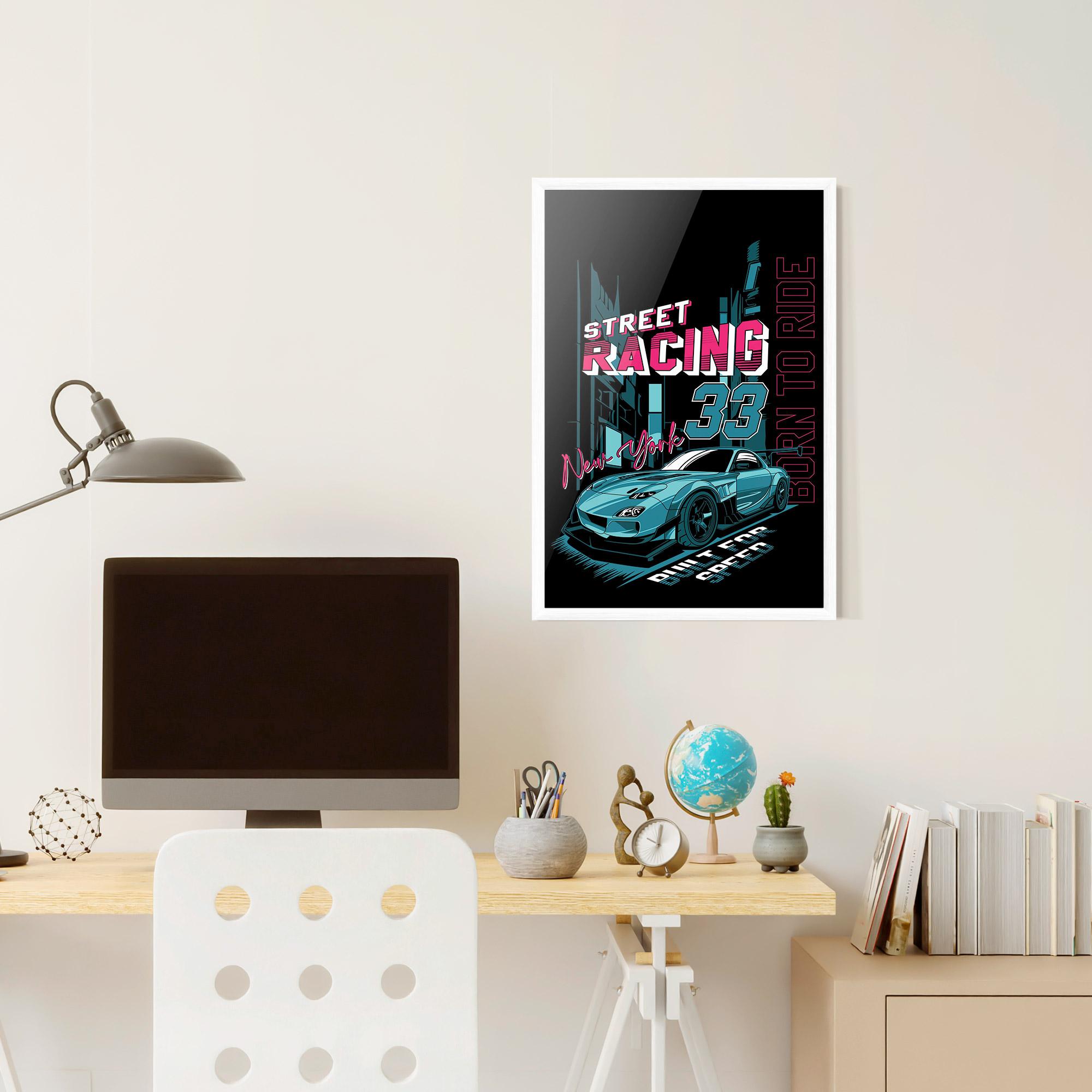 Gerahmte Poster Blue Born To Ride mockup 6