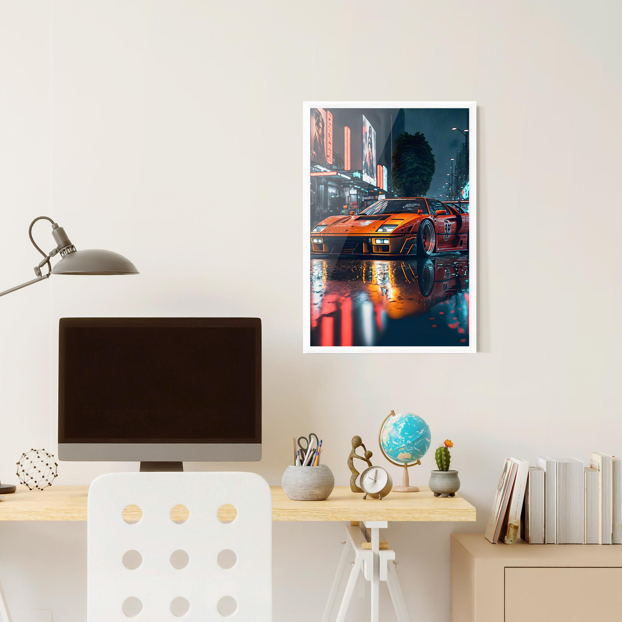 Gerahmte Poster Orange Super Car mockup 6