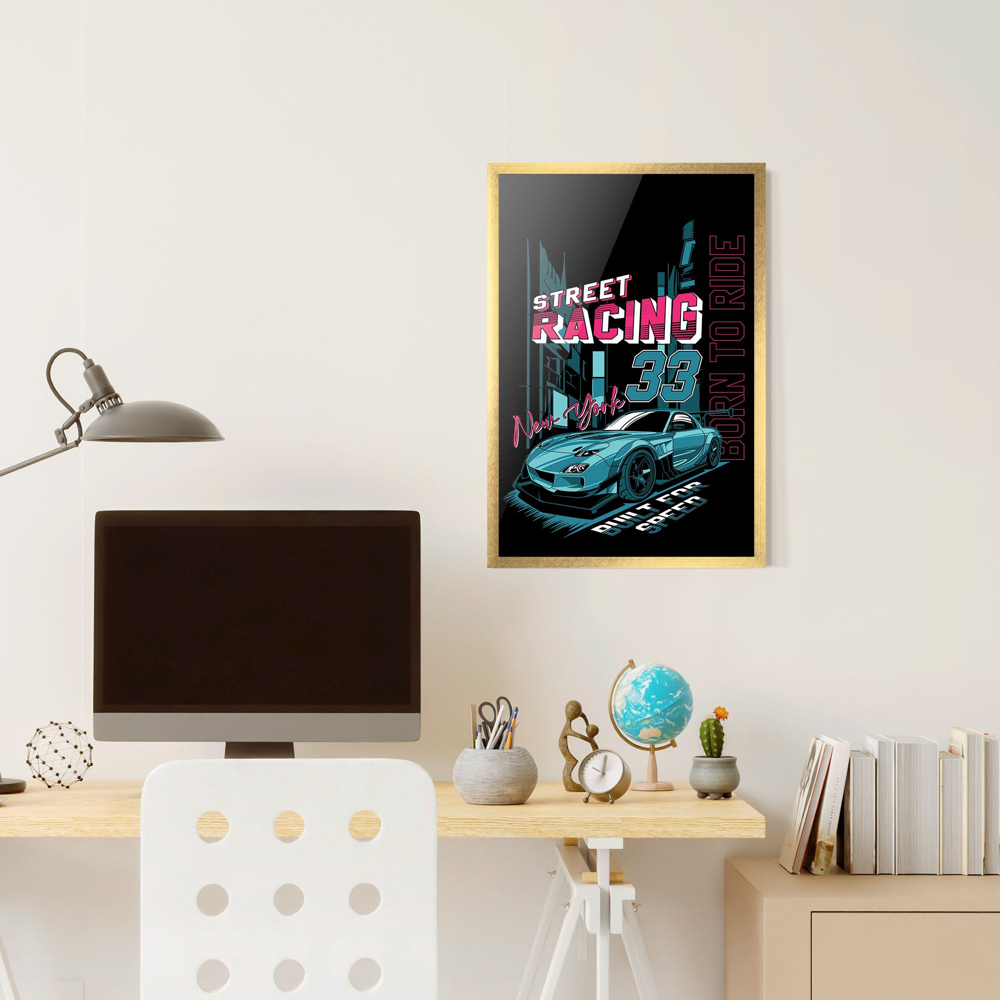 Blue Born To Ride mockup 6