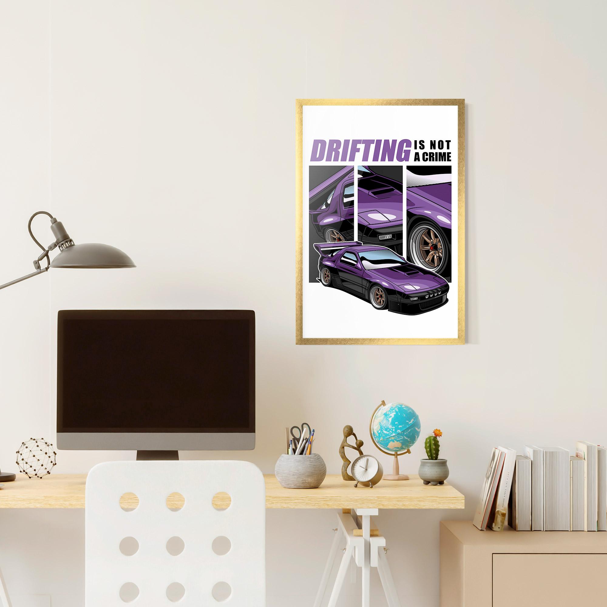Gerahmte Poster Drift Purple Car mockup 6