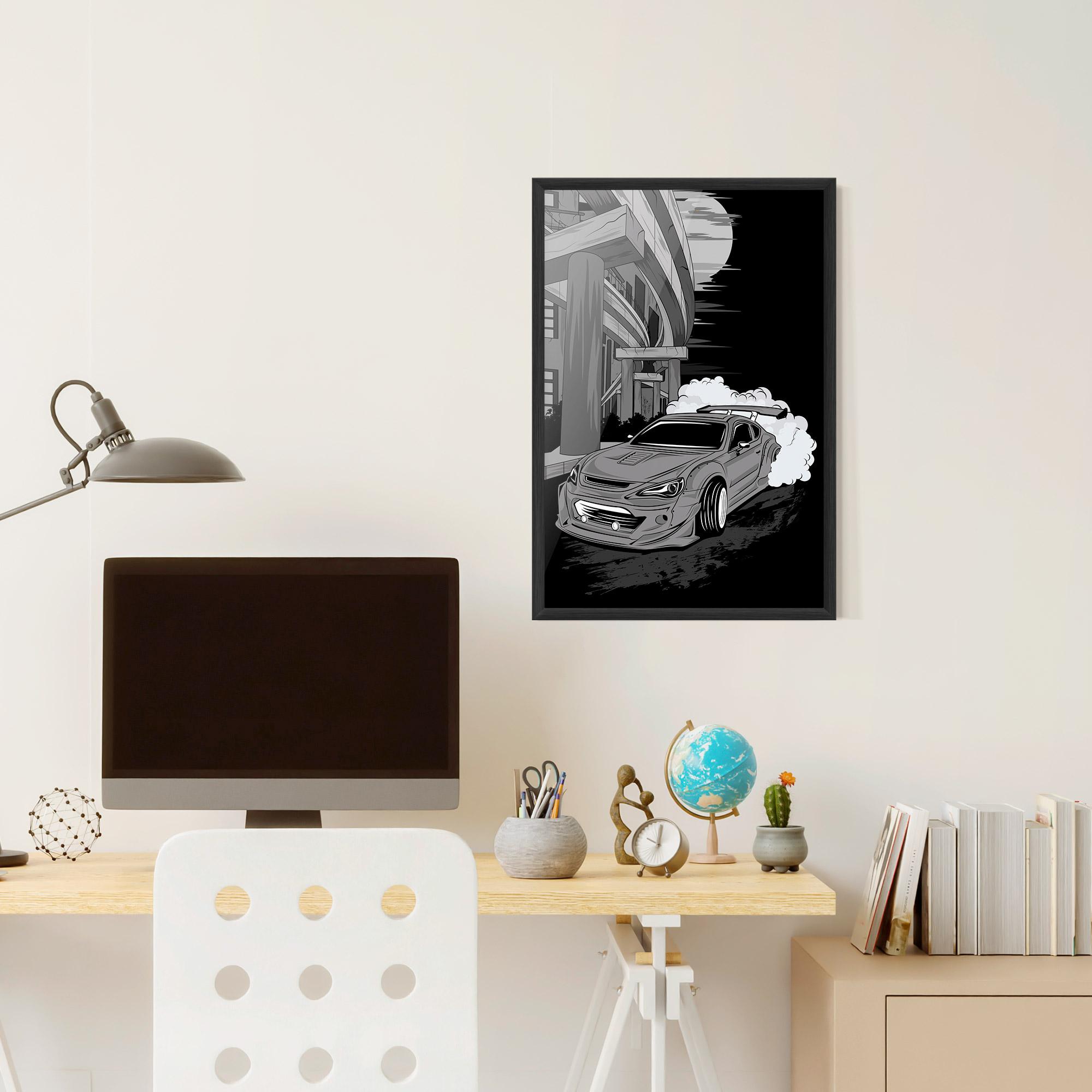 Gerahmte Poster Grey Cool Car mockup 6