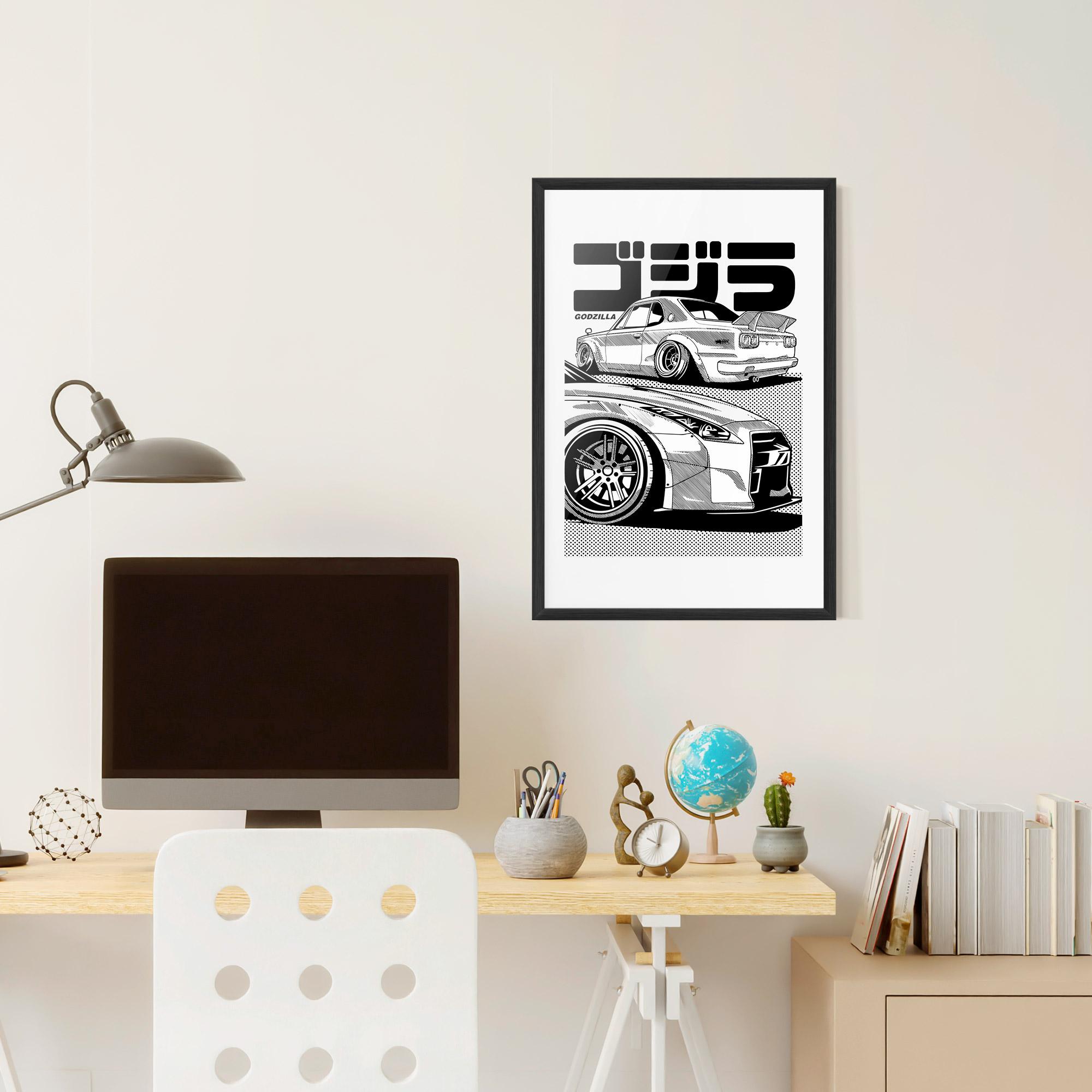 Gerahmte Poster Japanese Car mockup 6