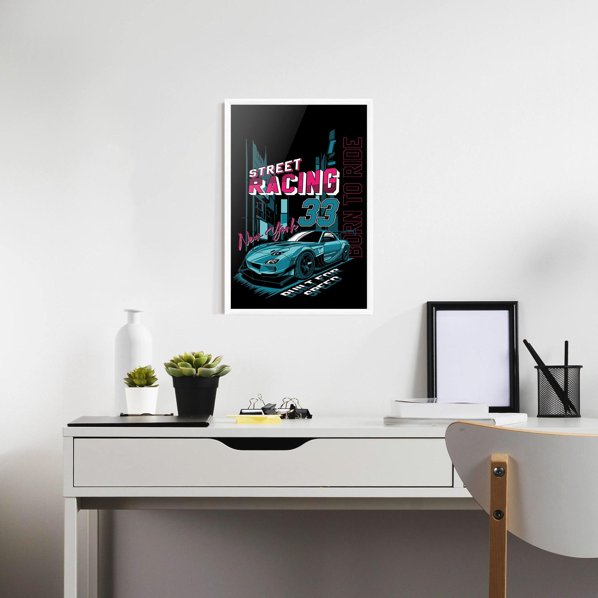 Gerahmte Poster Blue Born To Ride mockup 7