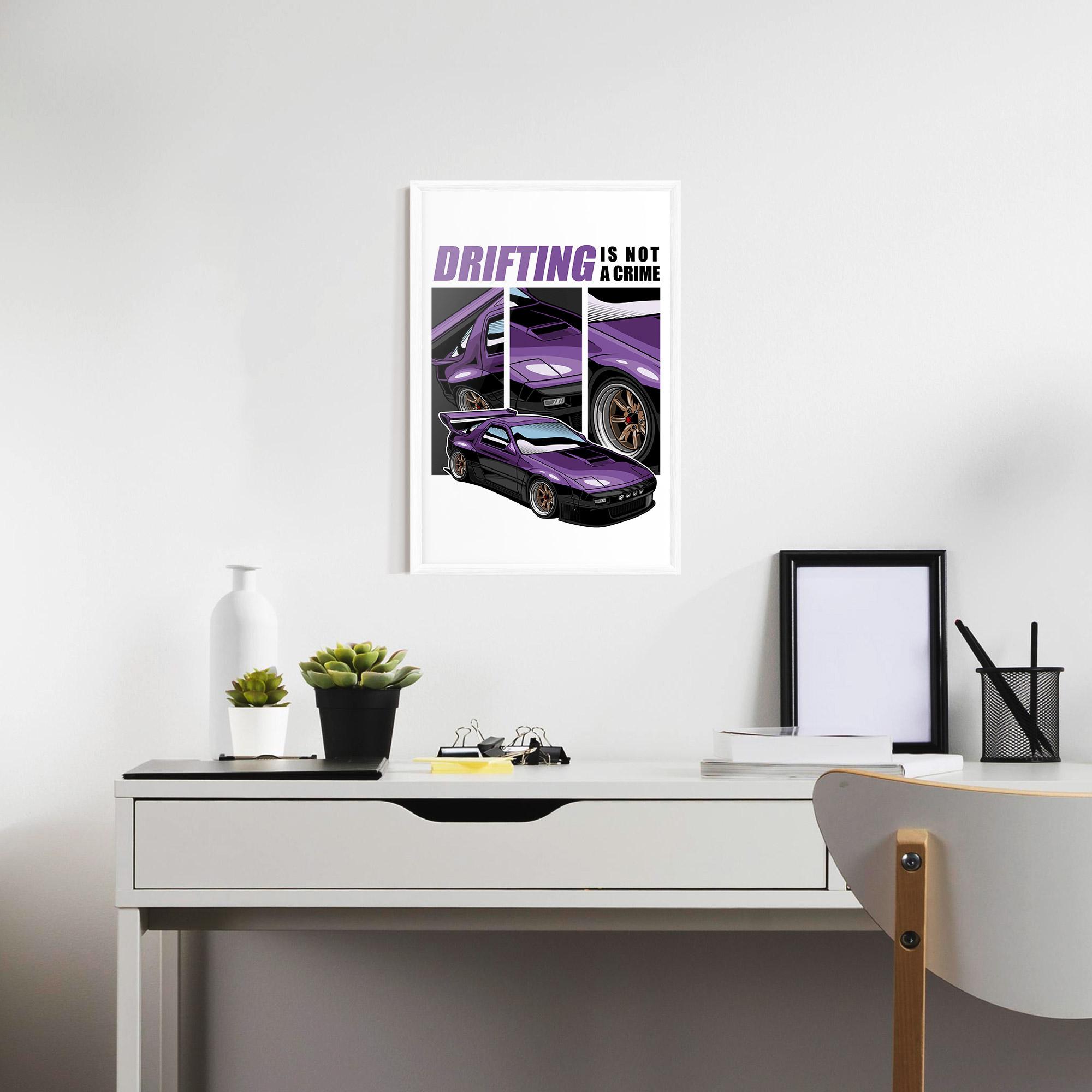 Gerahmte Poster Drift Purple Car mockup 7