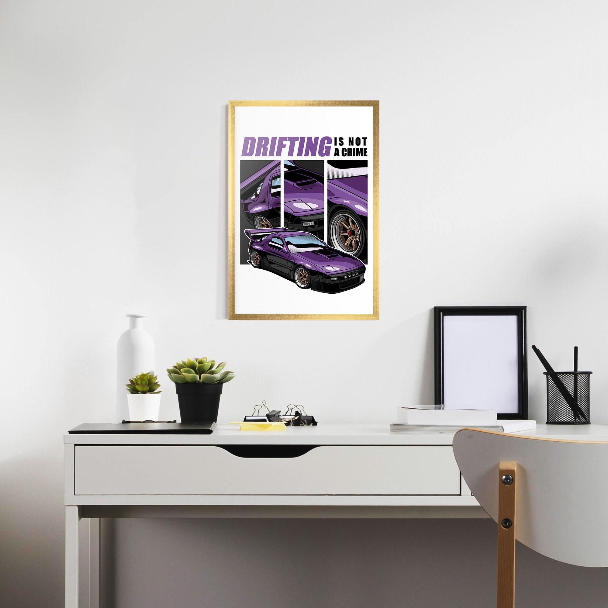 Gerahmte Poster Drift Purple Car mockup 7