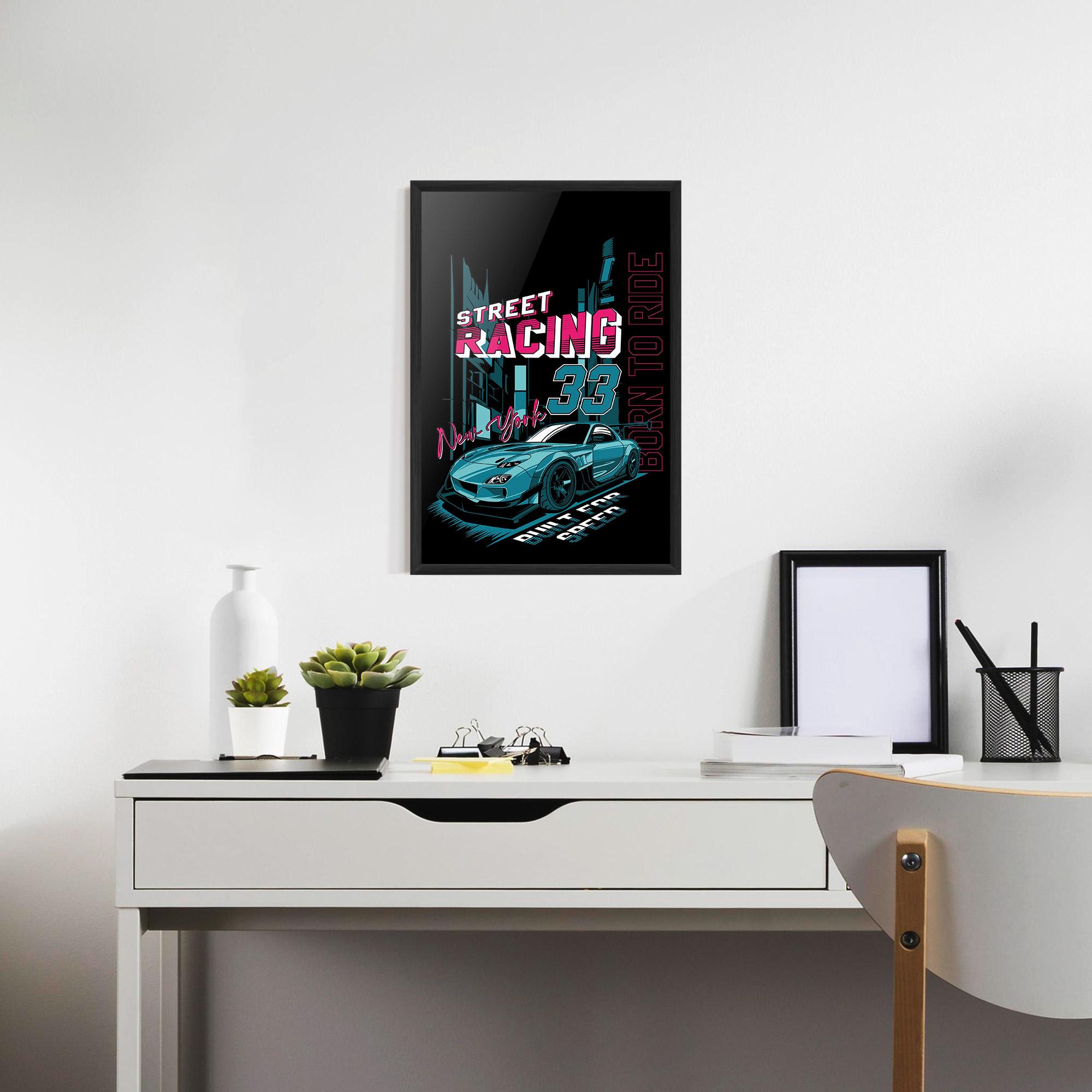 Gerahmte Poster Blue Born To Ride mockup 7