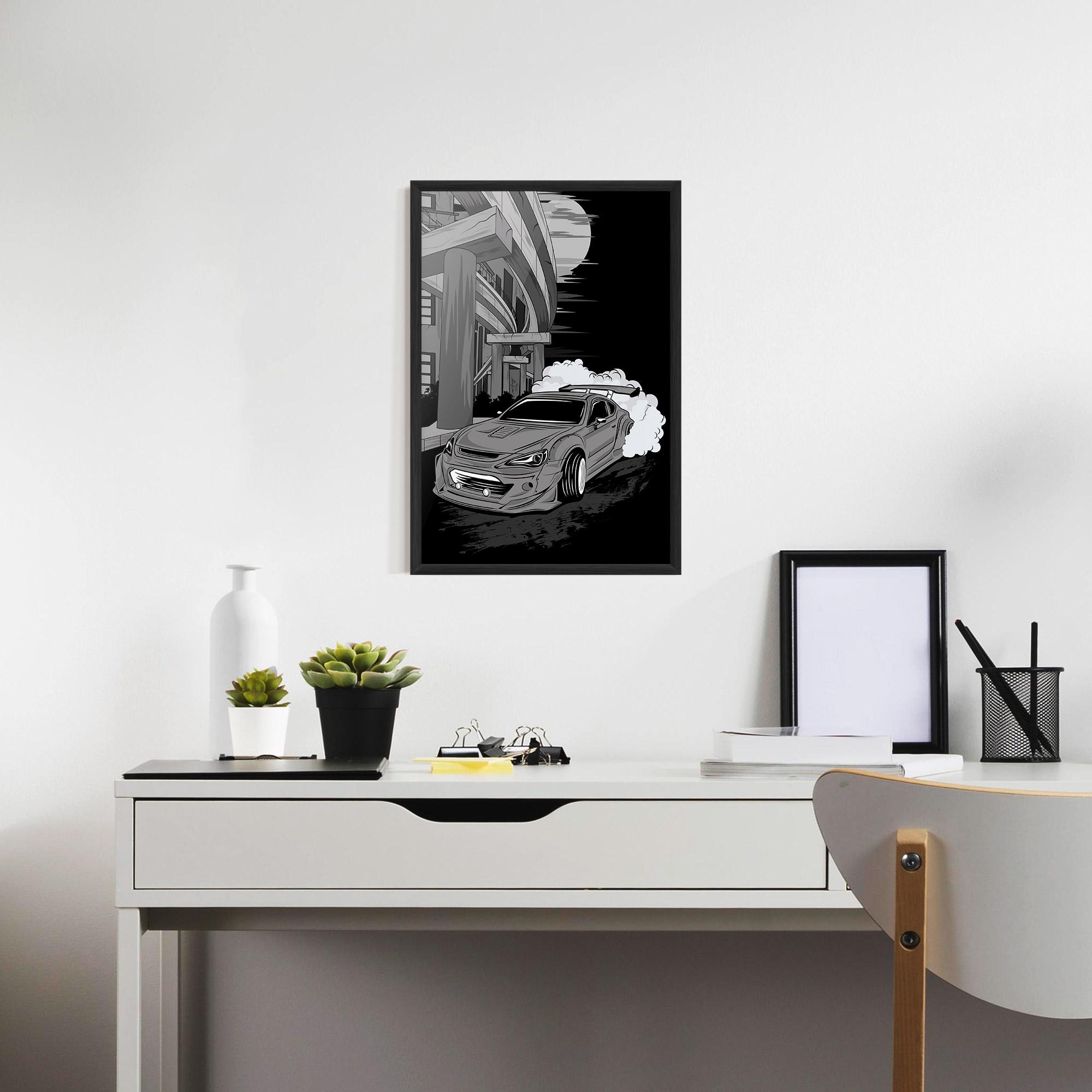 Gerahmte Poster Grey Cool Car mockup 7