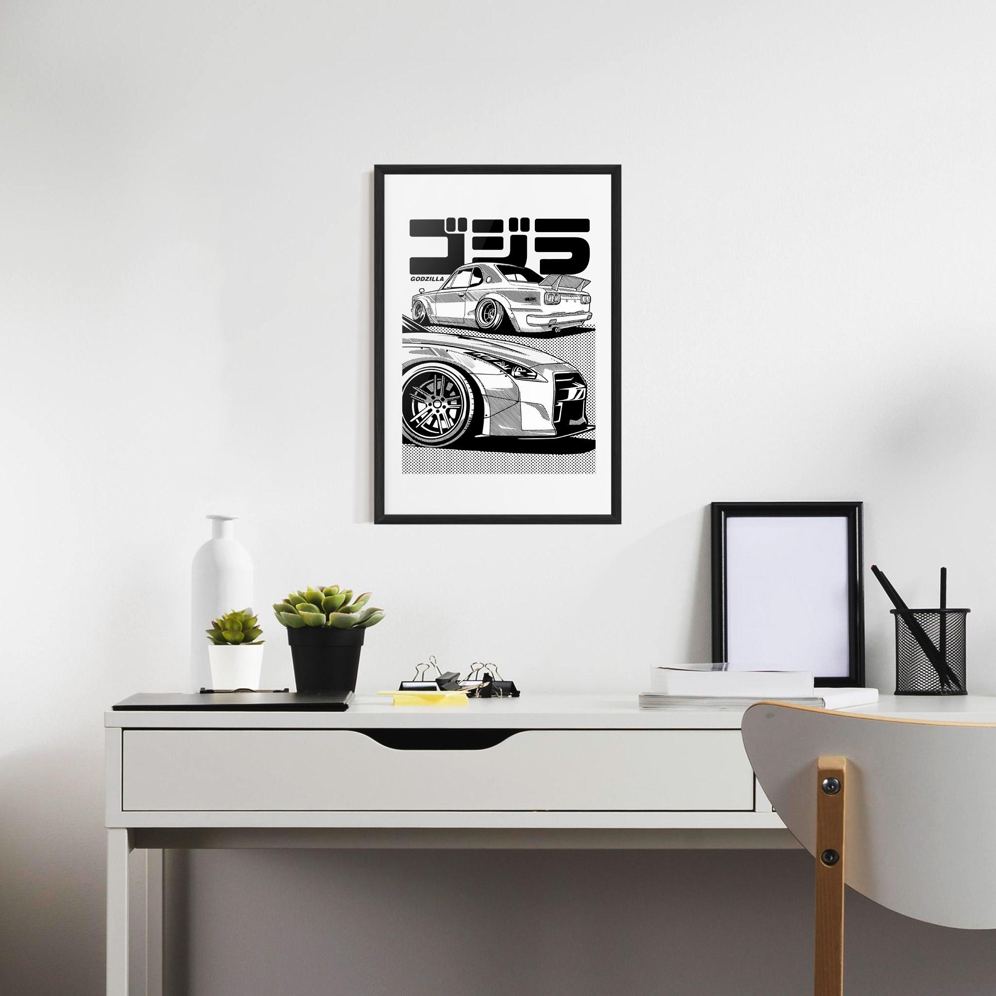 Gerahmte Poster Japanese Car mockup 7