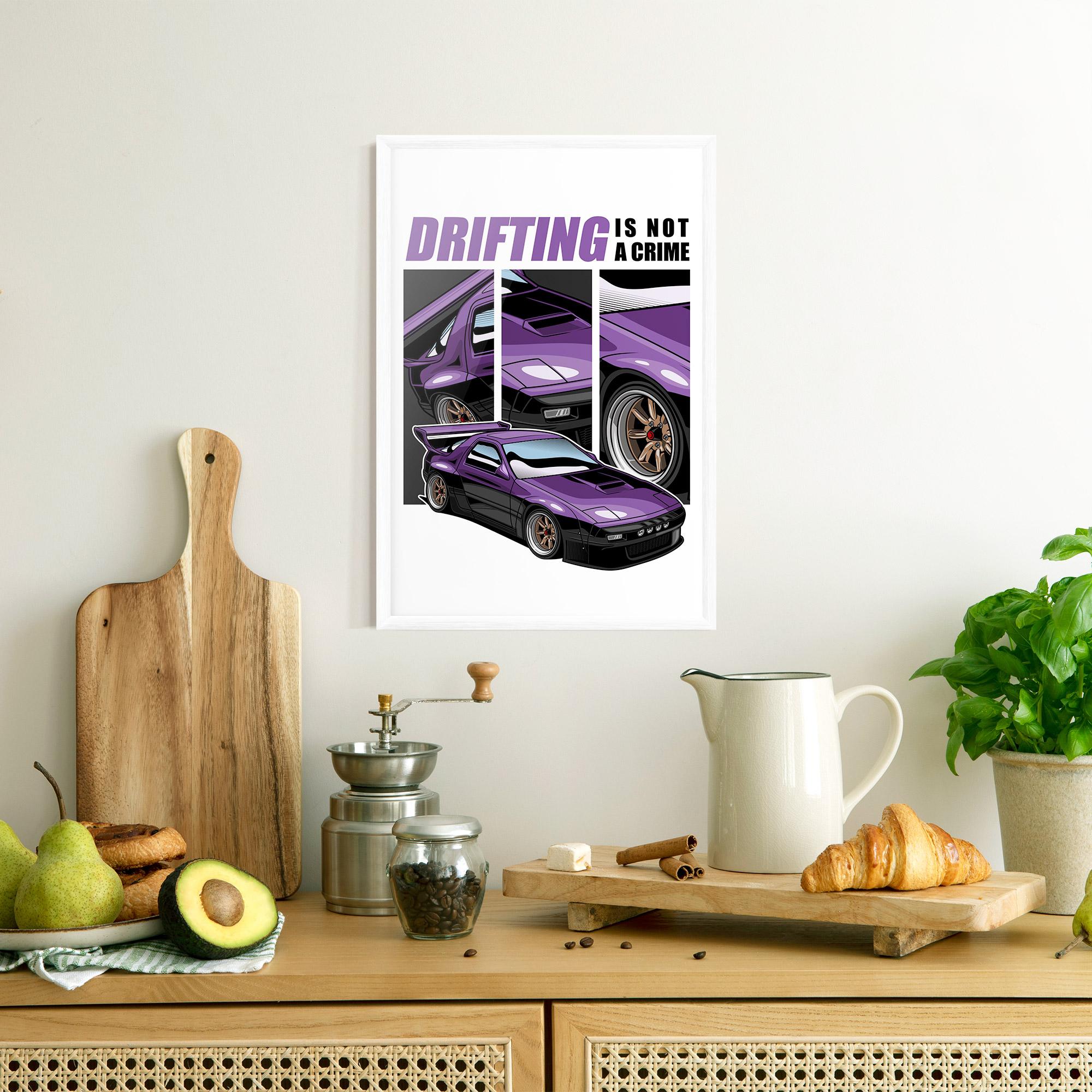 Gerahmte Poster Drift Purple Car mockup 8