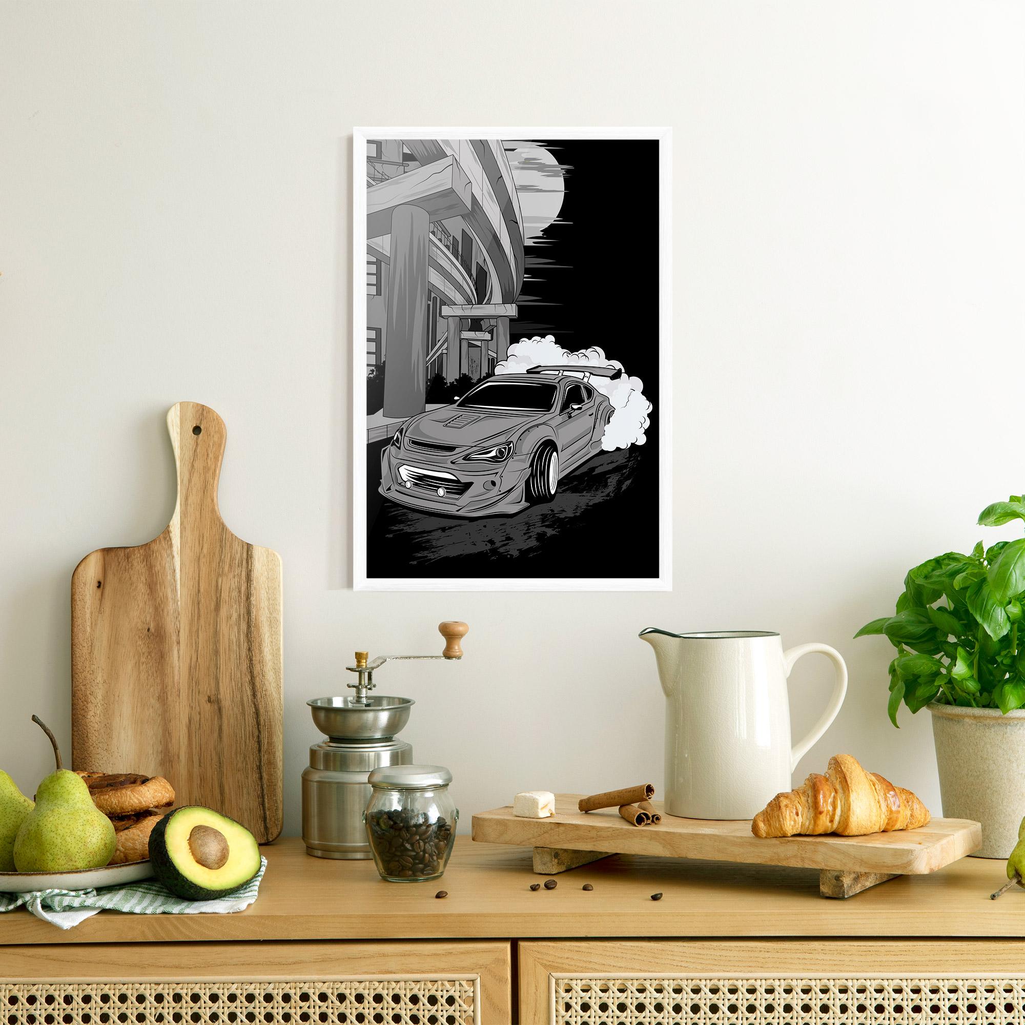 Gerahmte Poster Grey Cool Car mockup 8