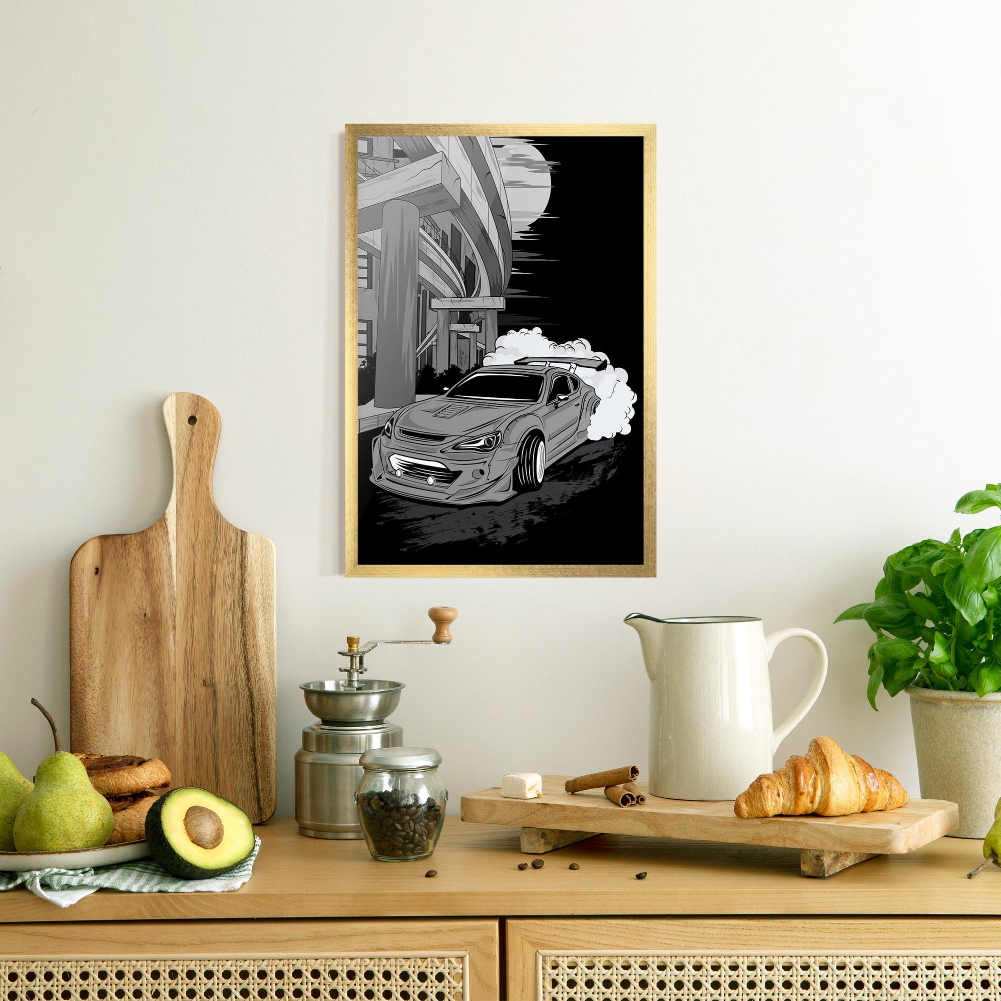 Gerahmte Poster Grey Cool Car mockup 8