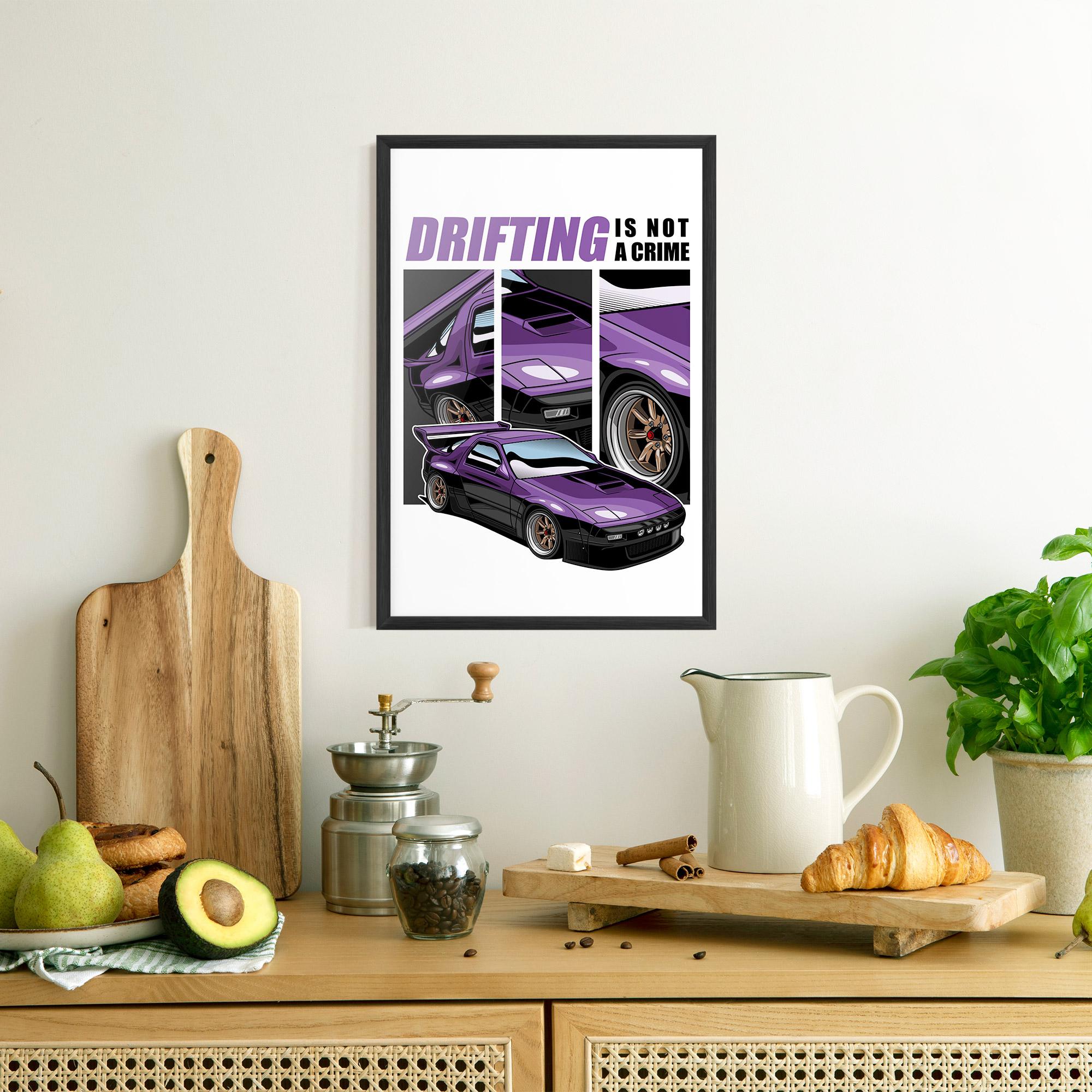 Gerahmte Poster Drift Purple Car mockup 8