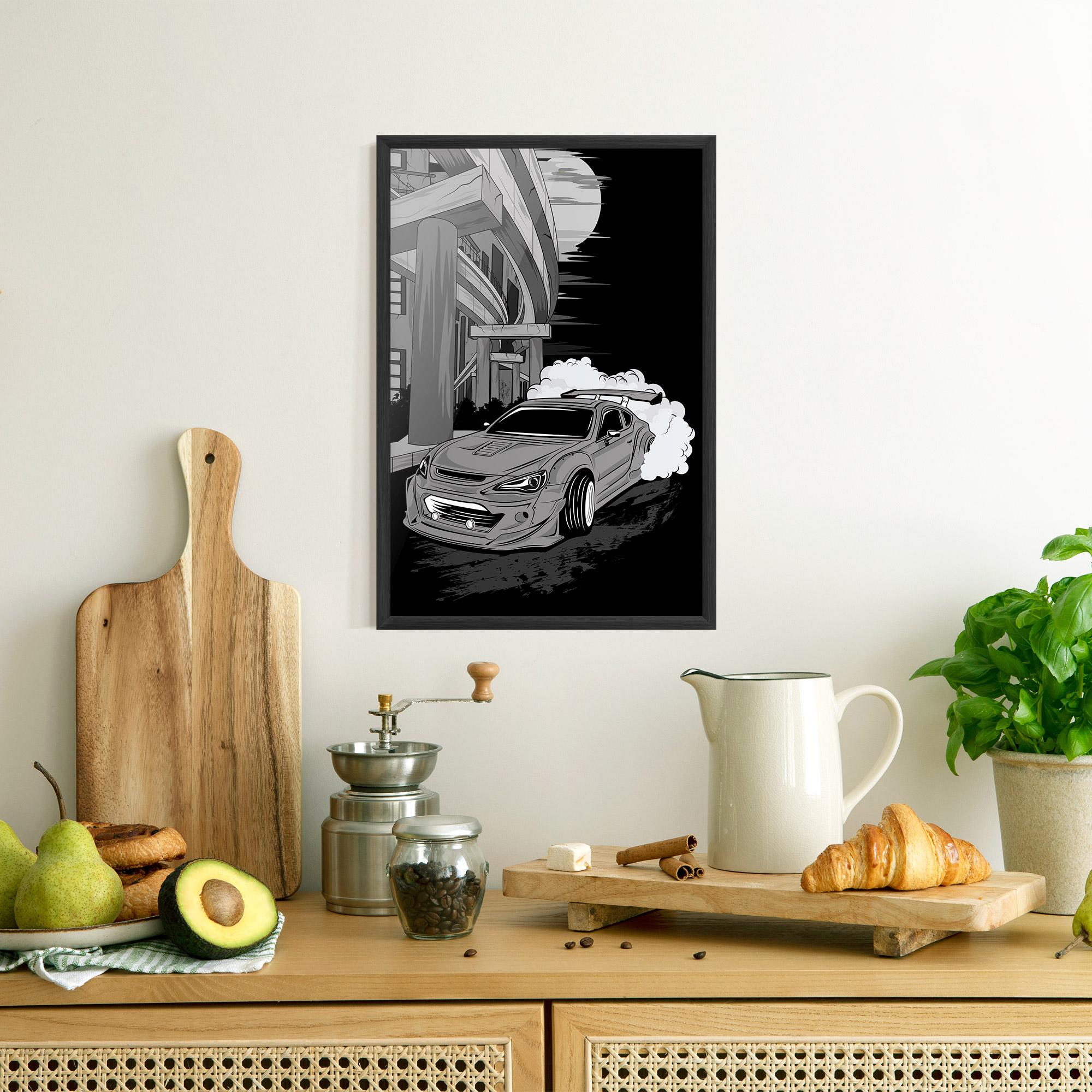 Gerahmte Poster Grey Cool Car mockup 8