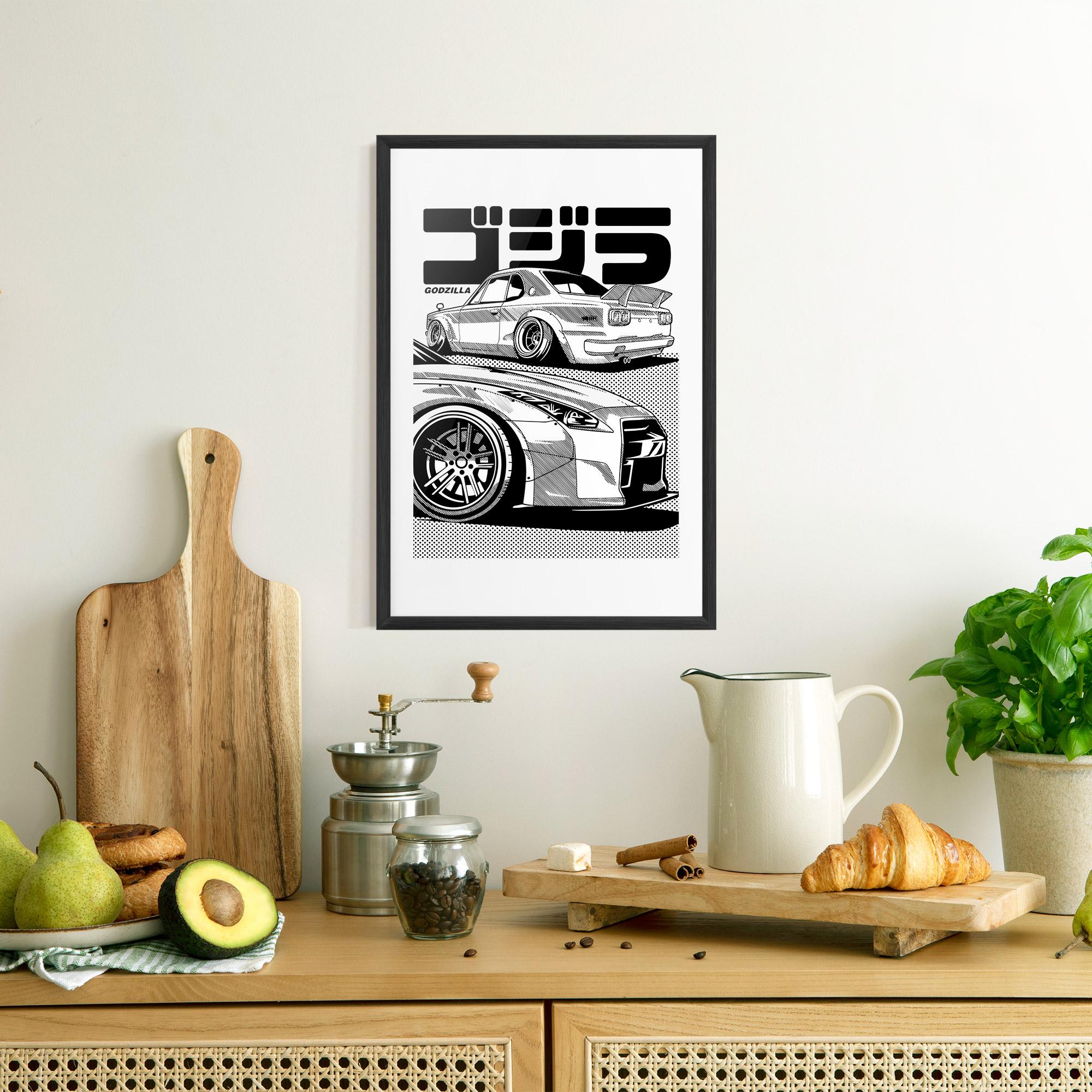 Gerahmte Poster Japanese Car mockup 8