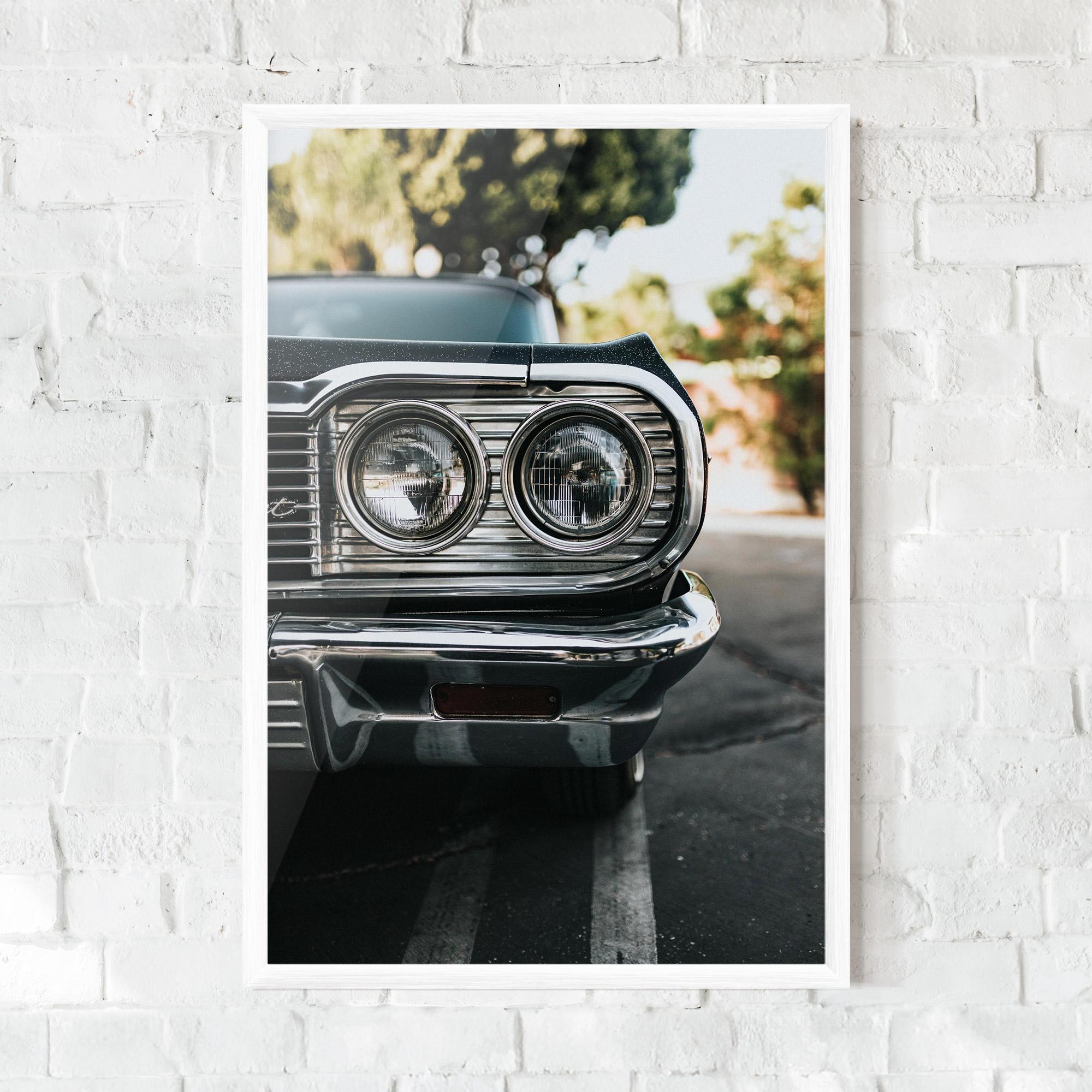 Gerahmte Poster Classic Blue Car mockup 0