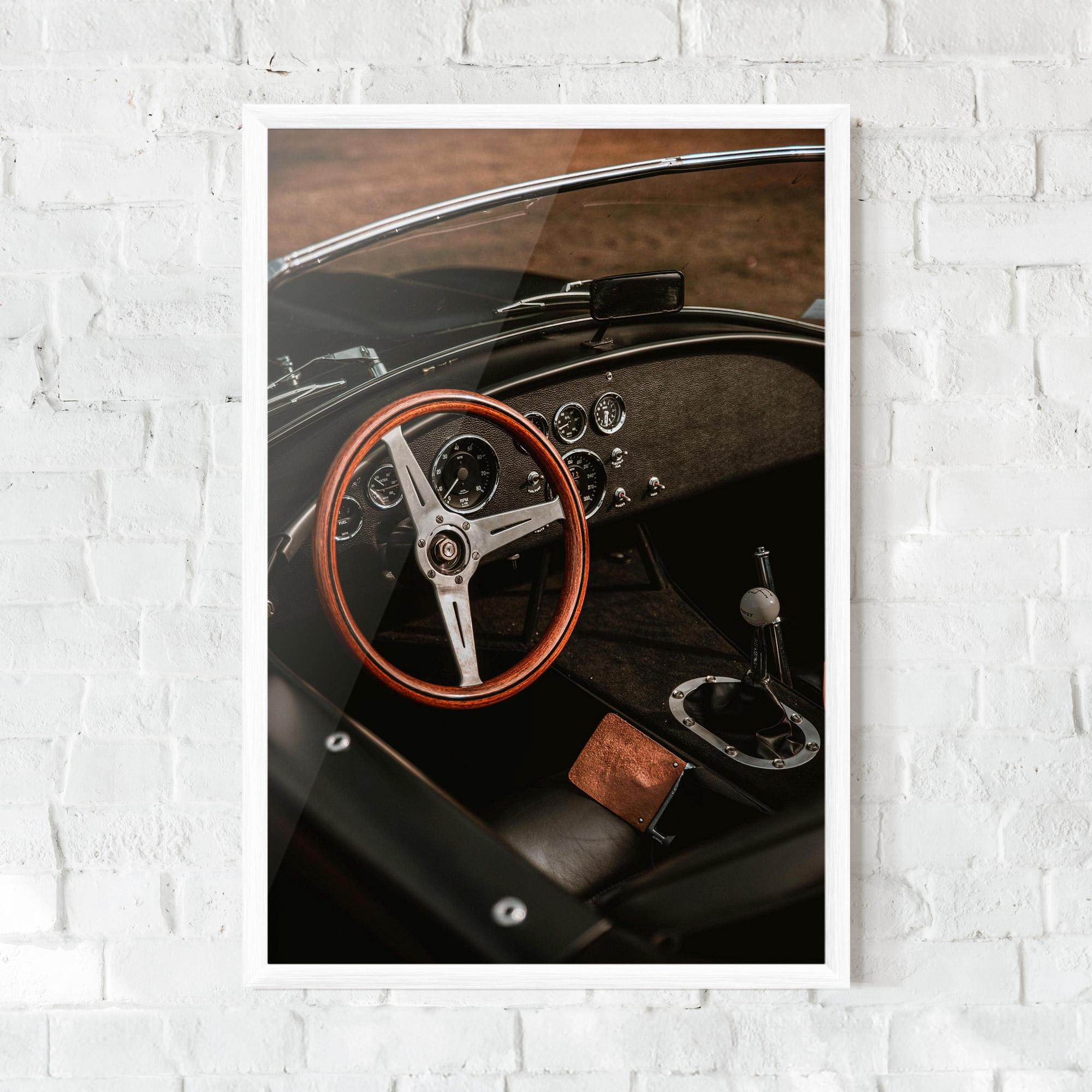 Gerahmte Poster Orange Steering Wheel mockup 0