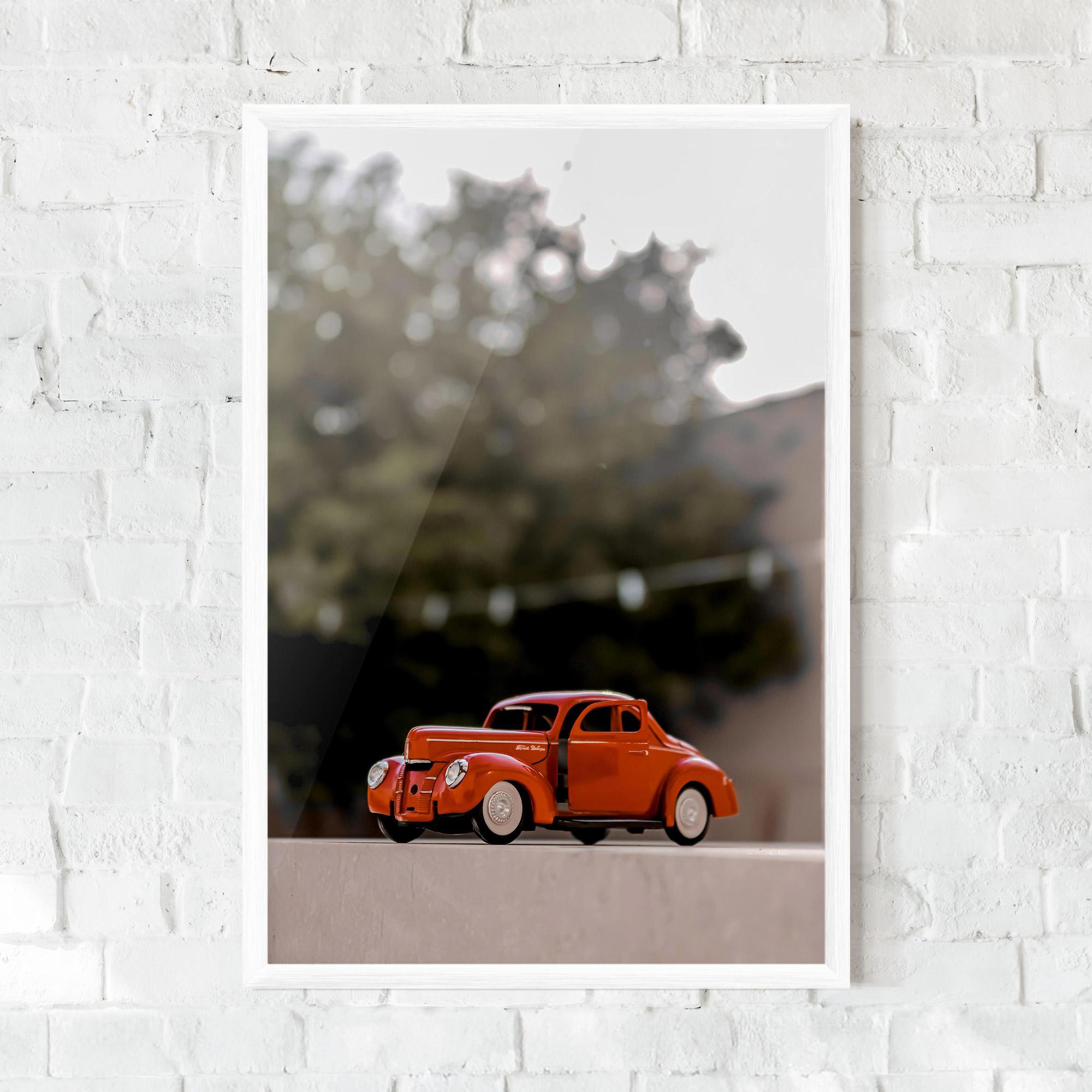 Gerahmte Poster Orange Toy Car mockup 0