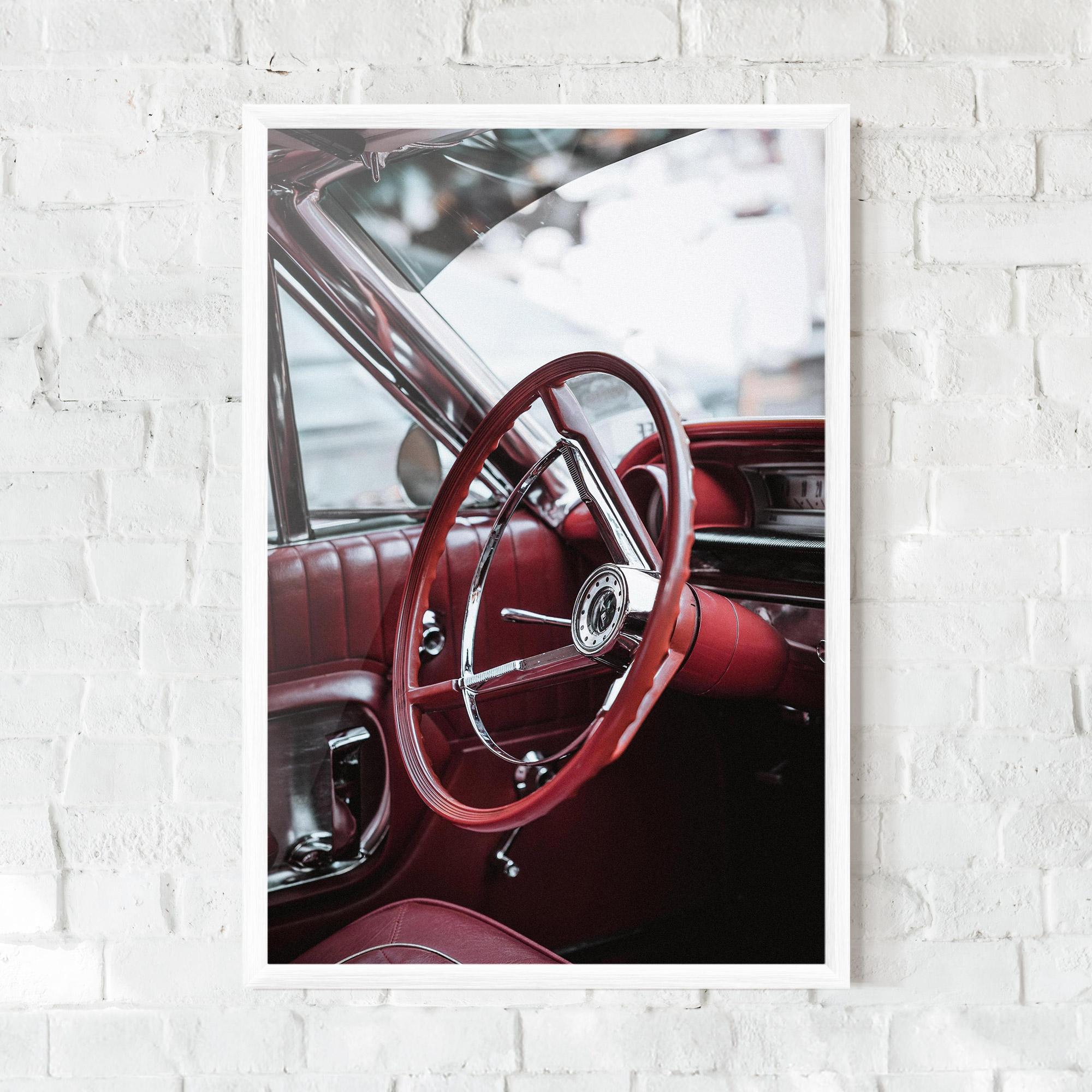 Gerahmte Poster Red Steering Wheel mockup 0