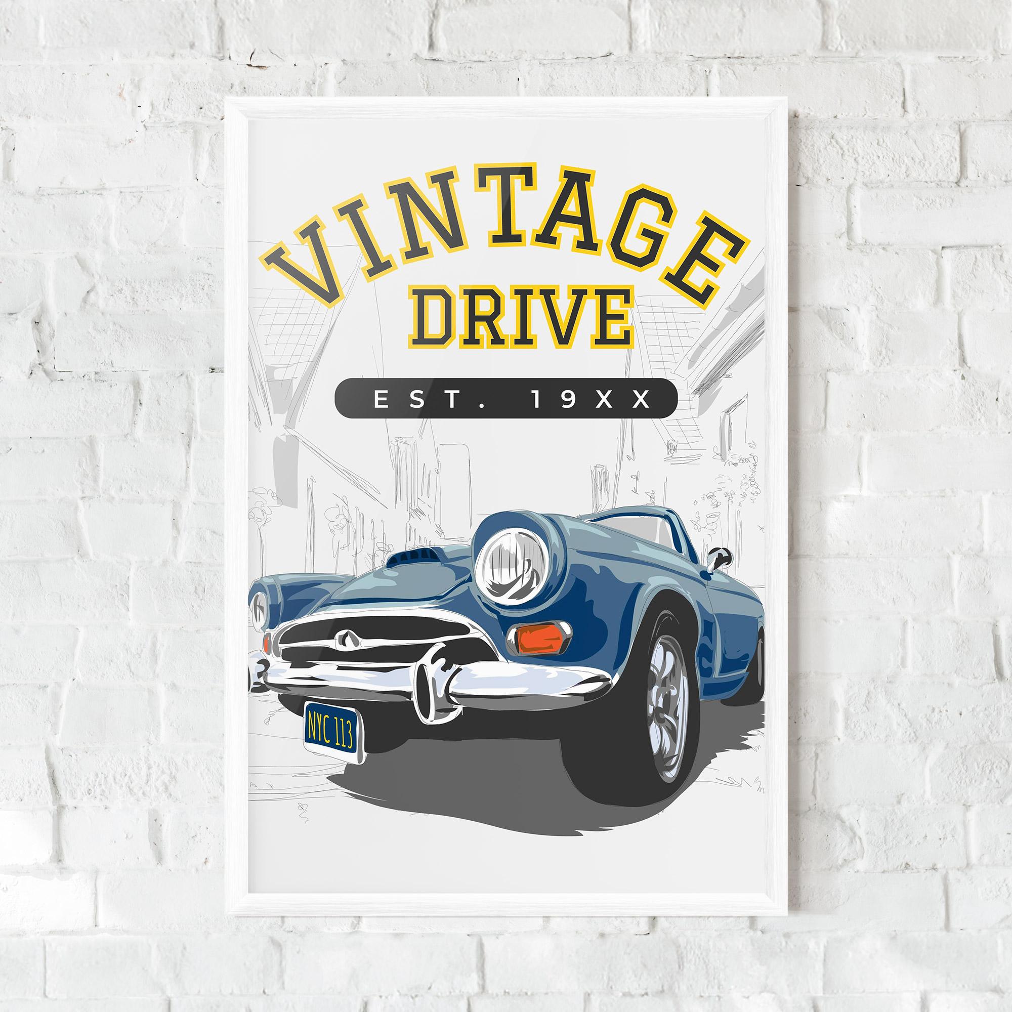 Gerahmte Poster Vintage Drive mockup 0