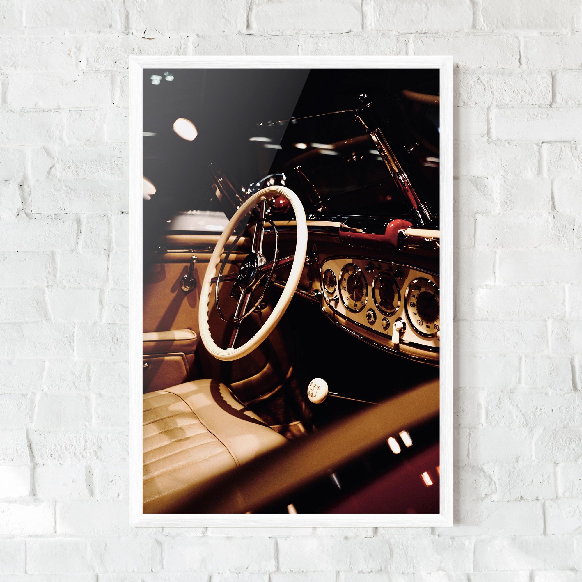 White Steering Wheel mockup 0