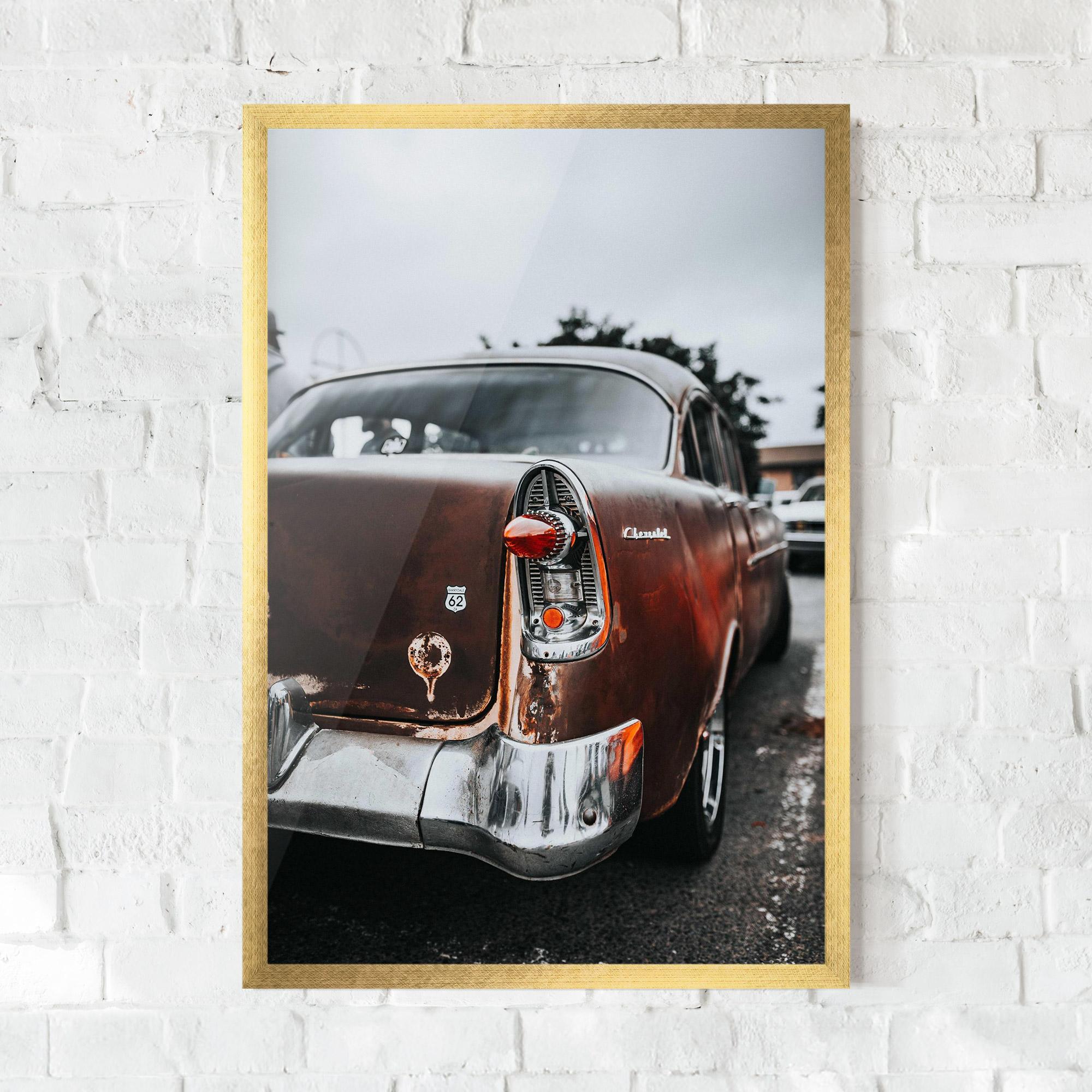Gerahmte Poster Car Old Brown mockup 0
