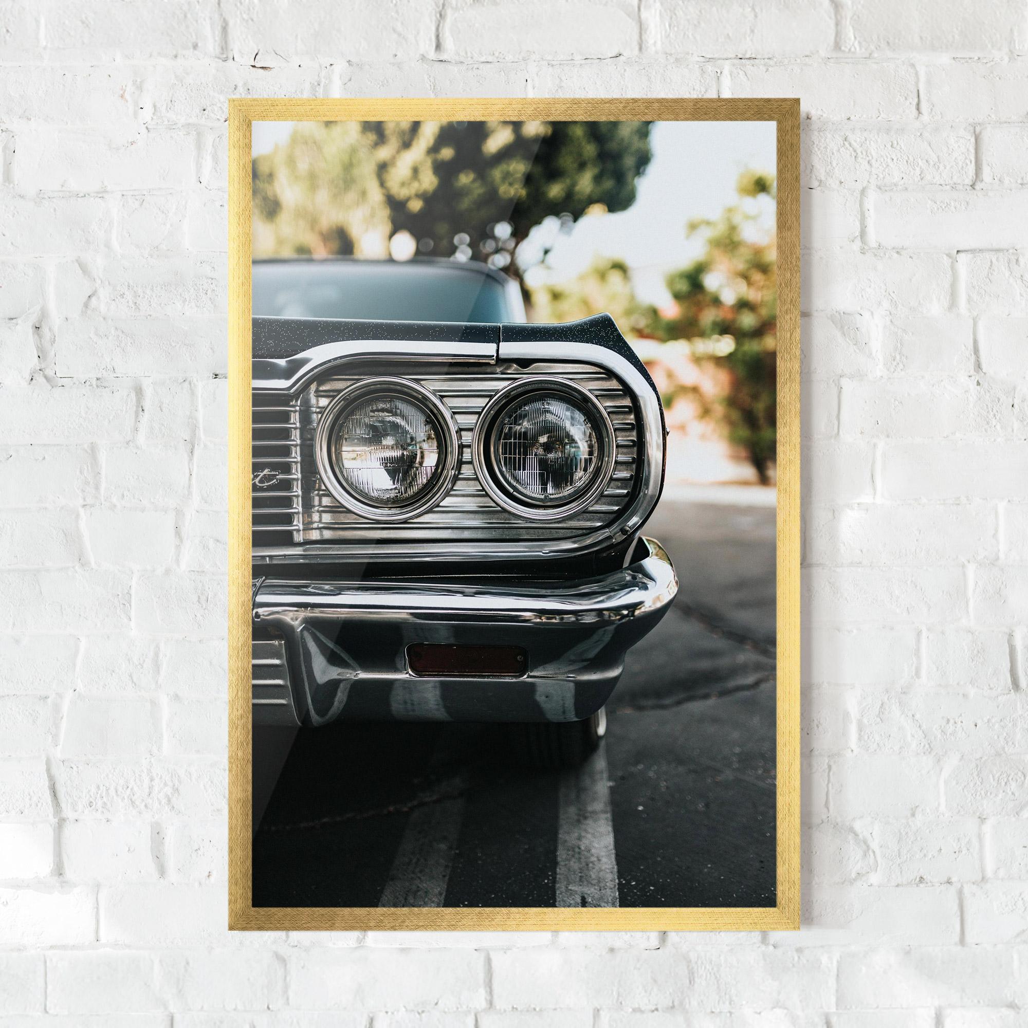 Gerahmte Poster Classic Blue Car mockup 0
