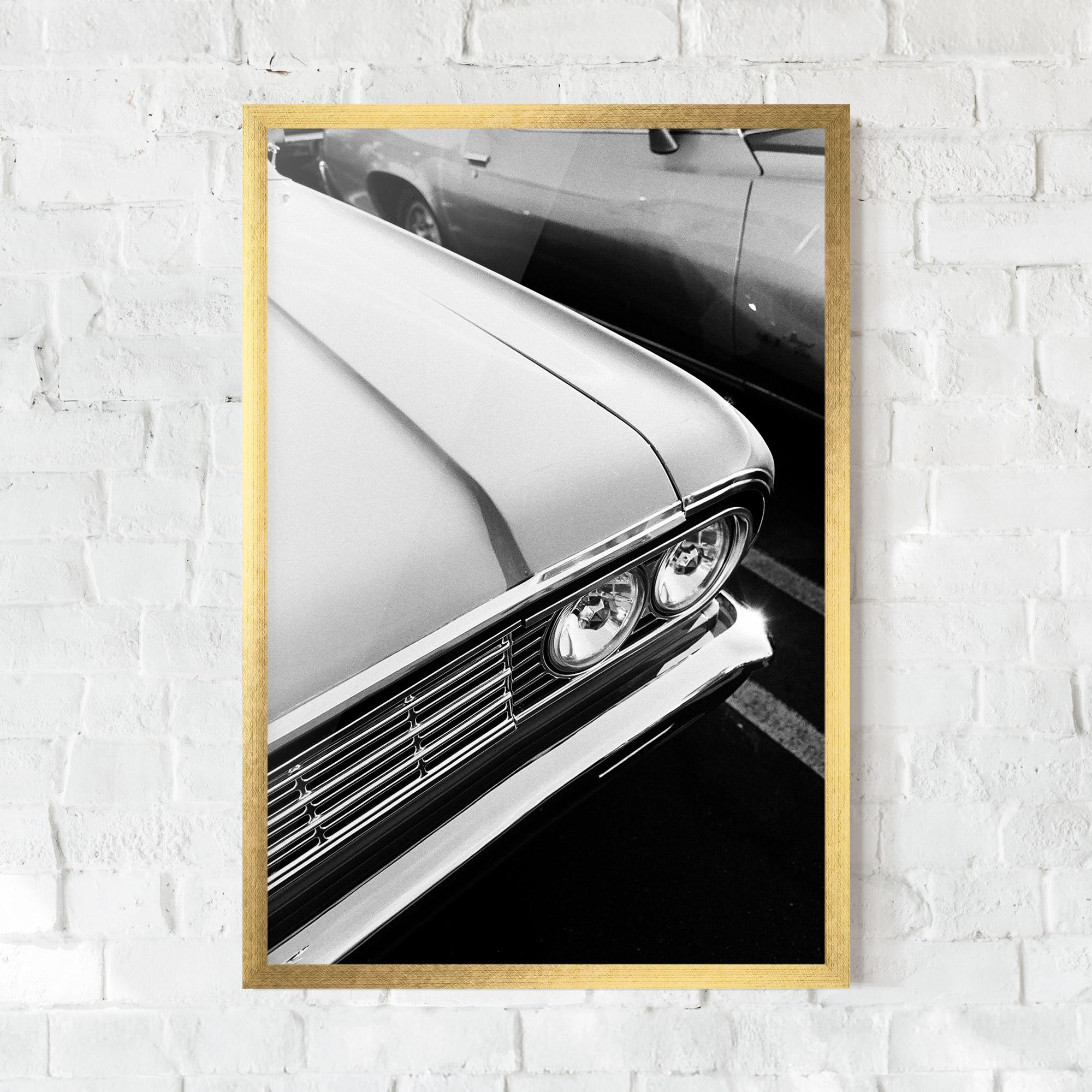 Gerahmte Poster Grey Vintage Car mockup 0