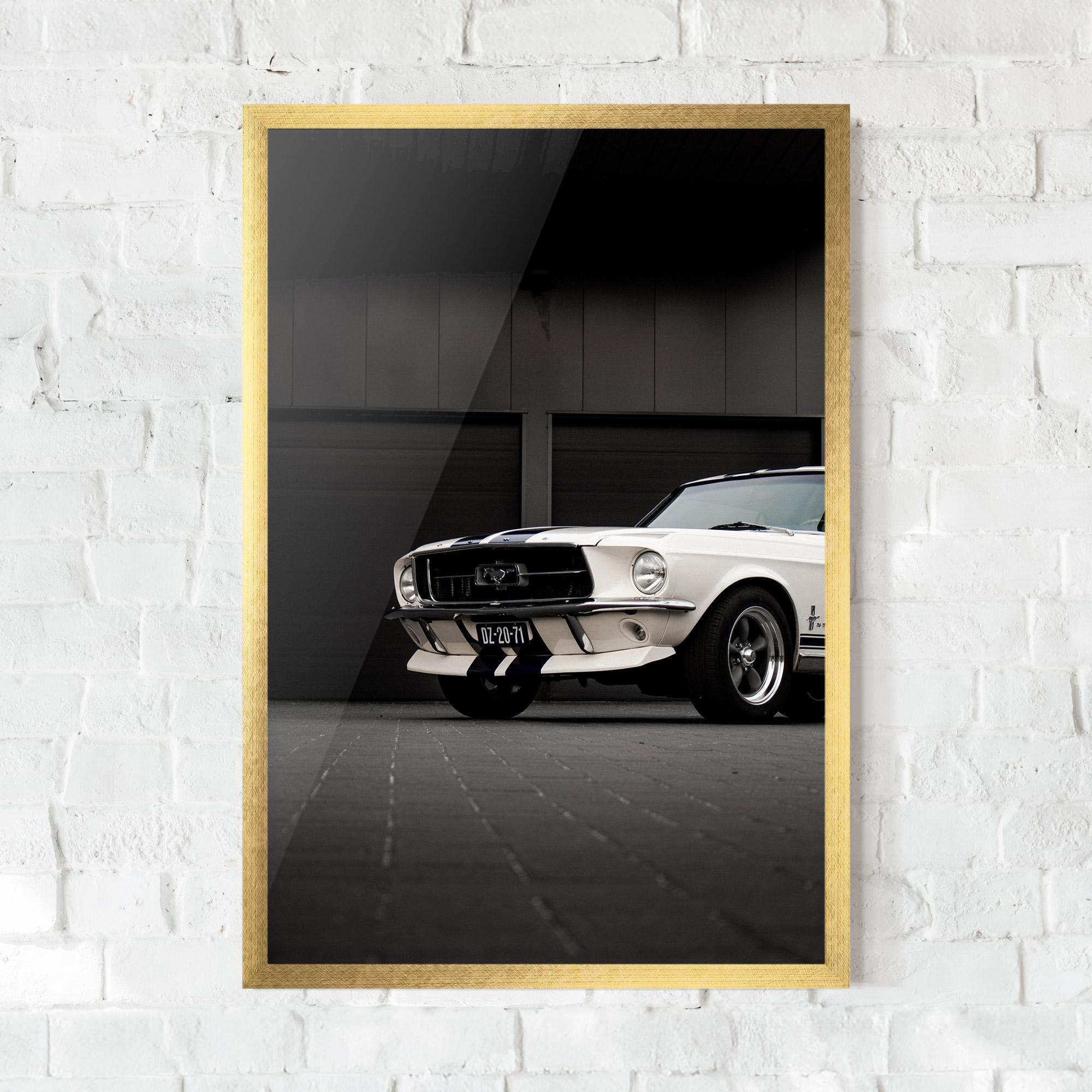 Gerahmte Poster White Vintage Car mockup 0