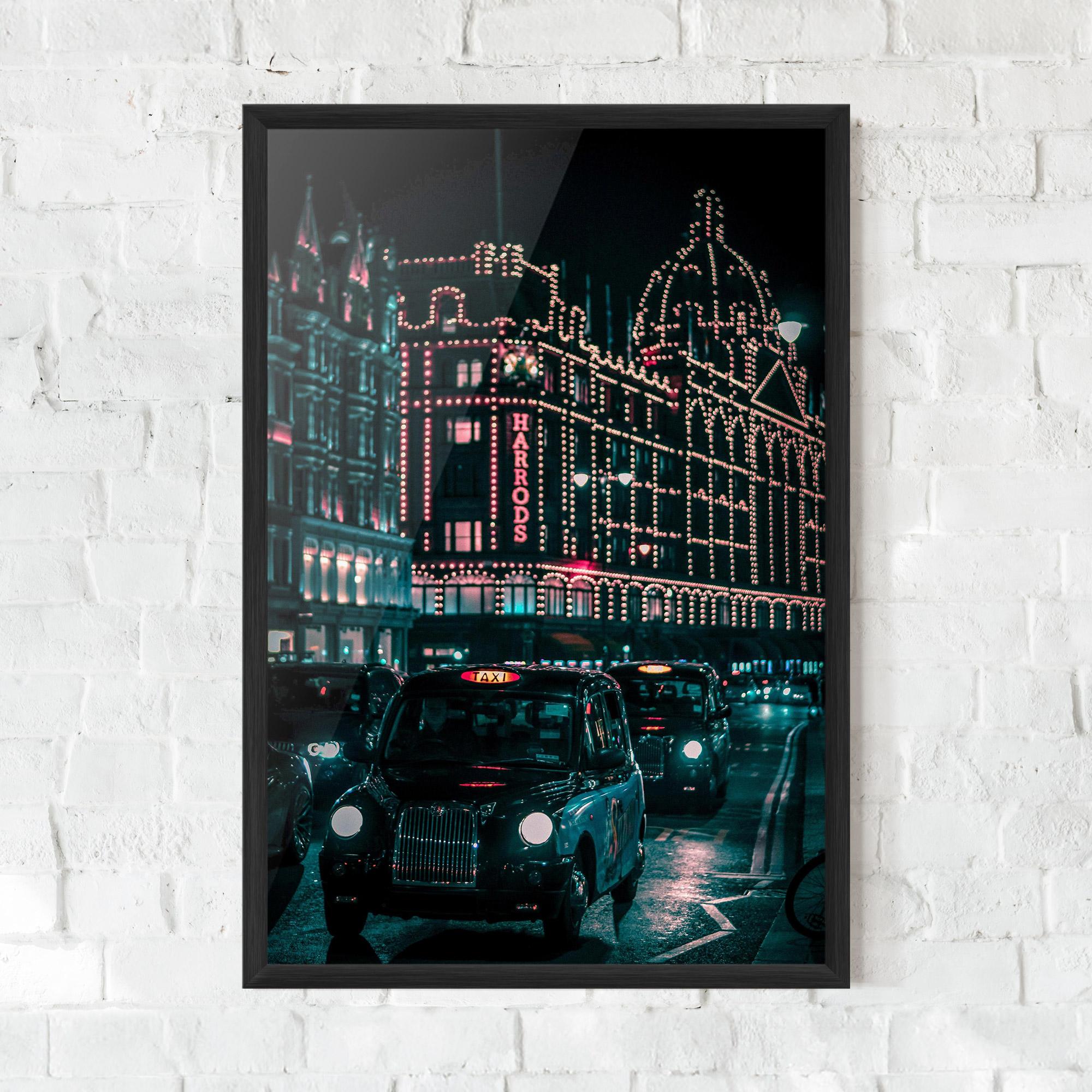 Gerahmte Poster City Lights Car mockup 0