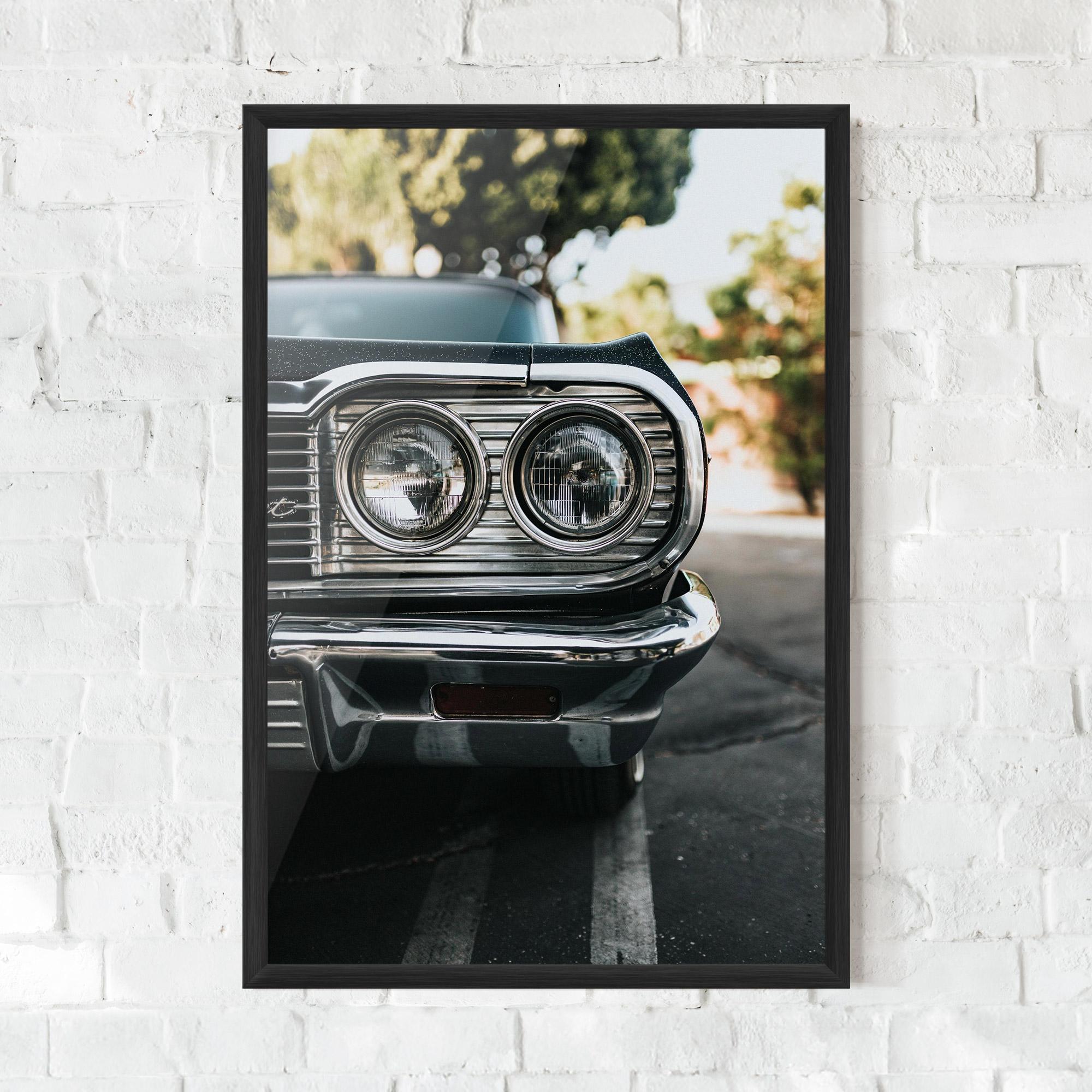 Gerahmte Poster Classic Blue Car mockup 0