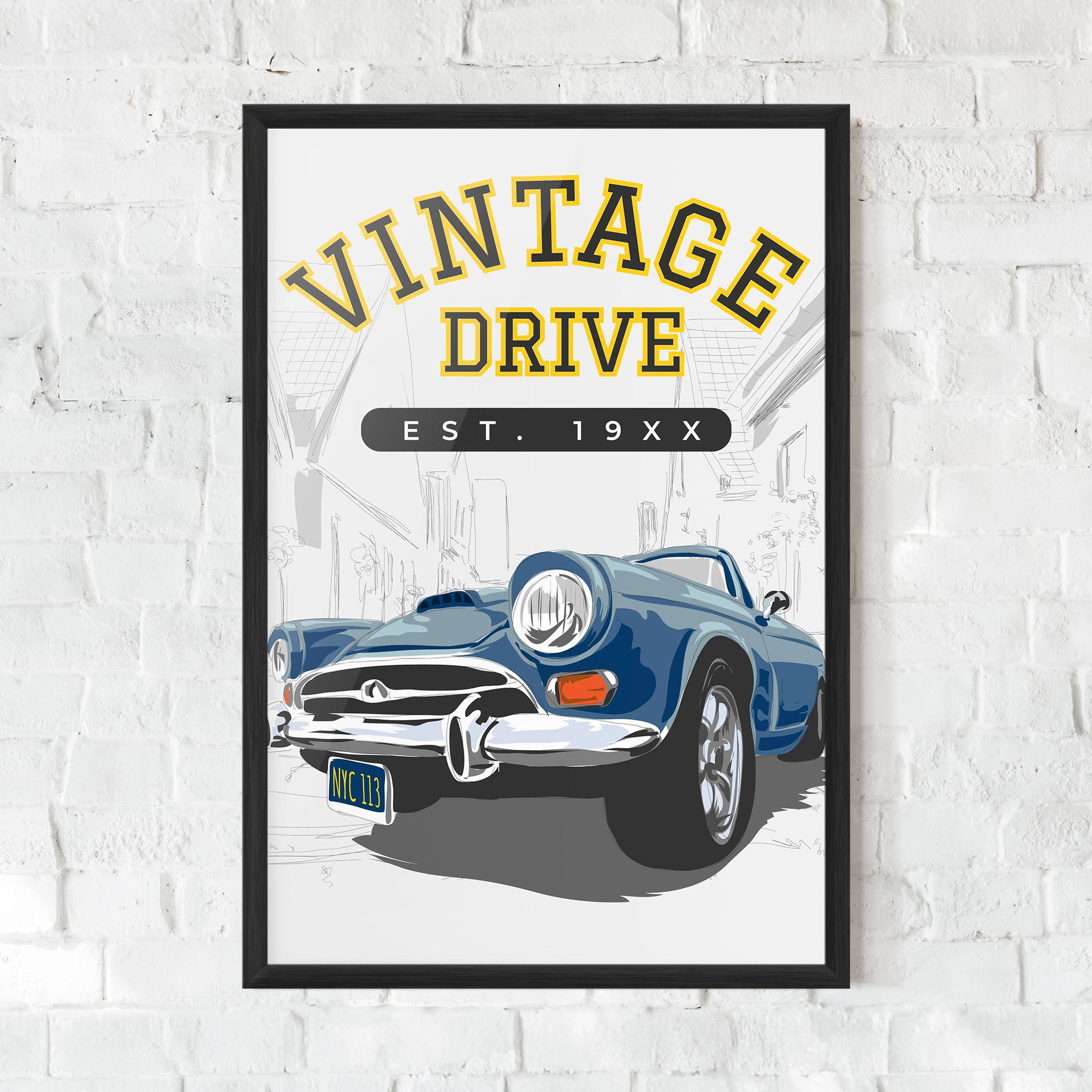 Gerahmte Poster Vintage Drive mockup 0